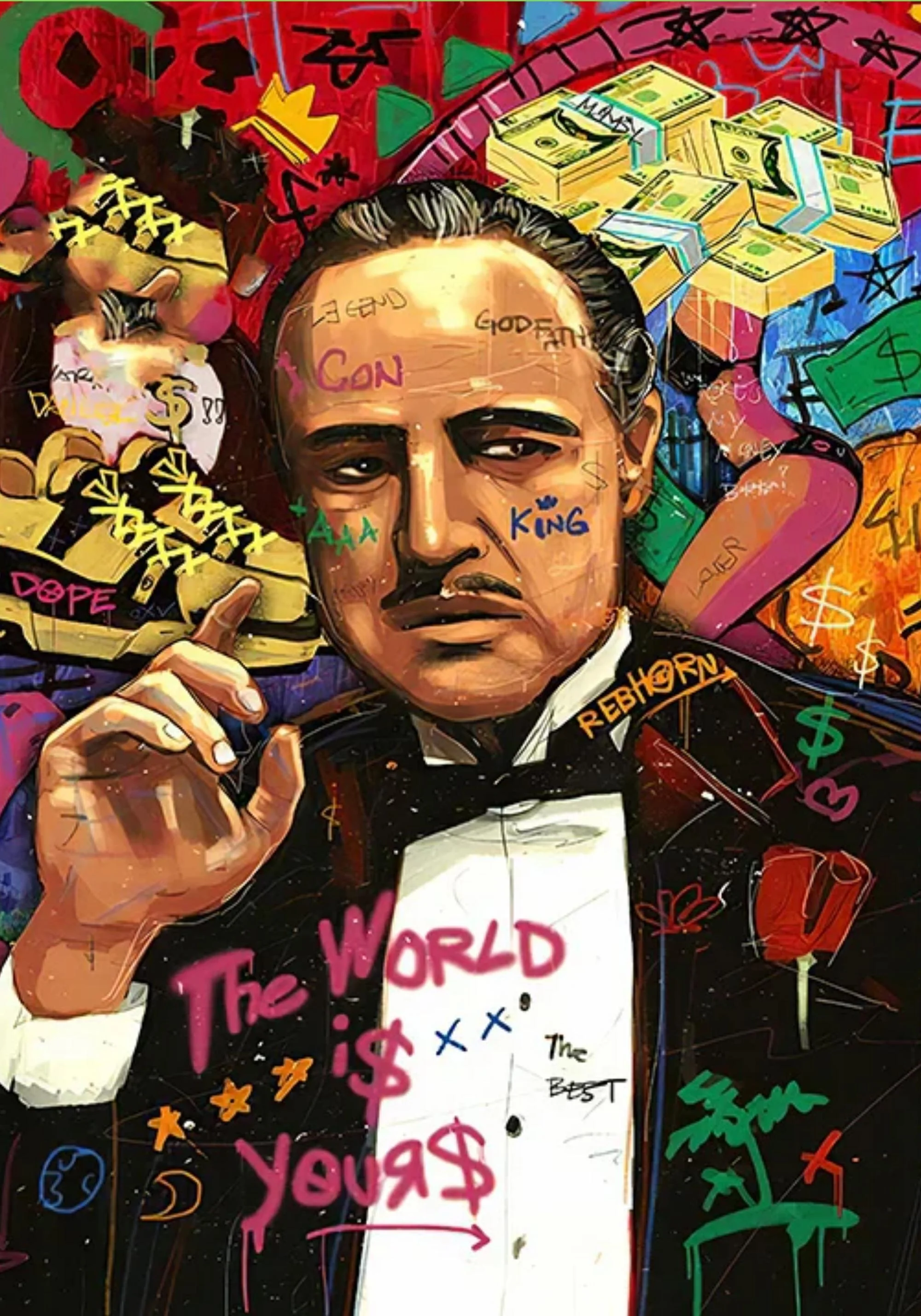 Godfather Graffiti | Pop Art Canvas - Image 2