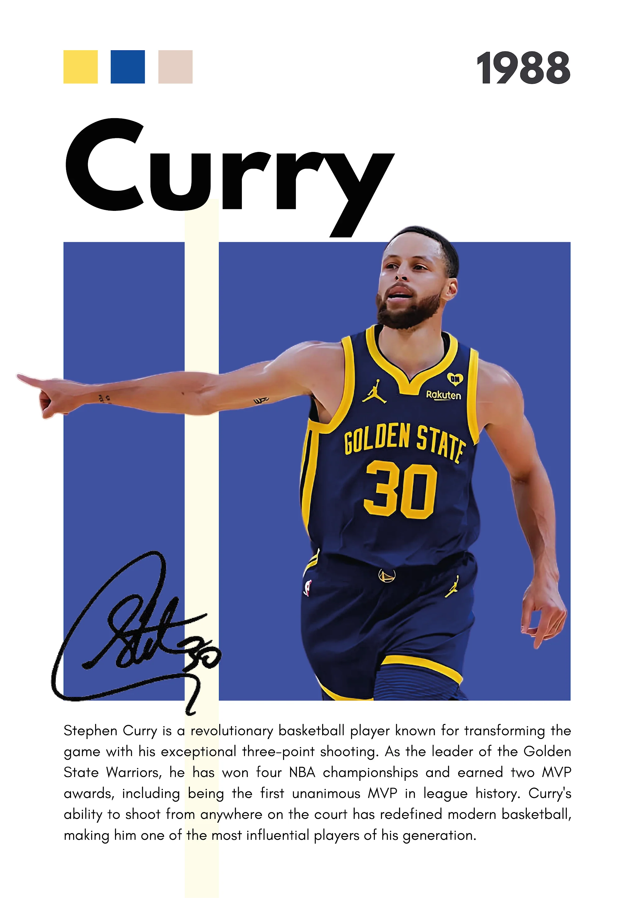 Stephen Curry | Warriors MVP Celebration | Vibrant Design - Image 4