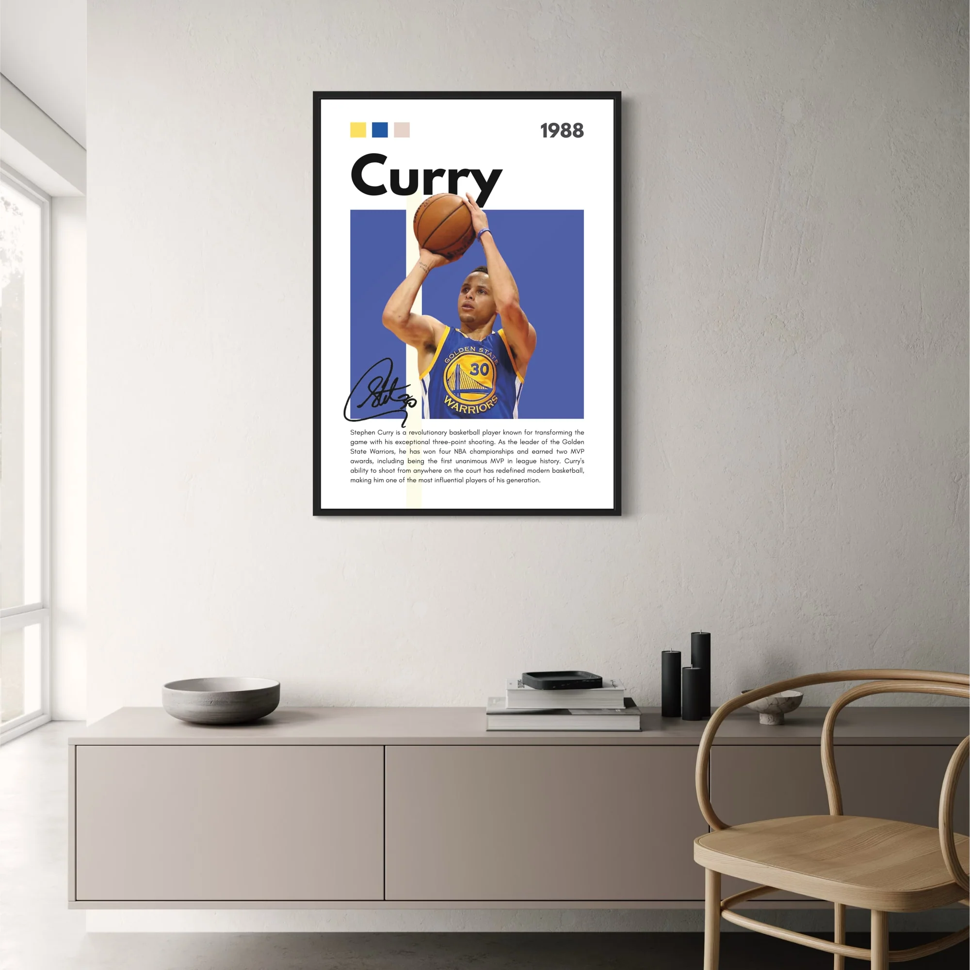 Golden State Warriors Tribute | Iconic Three-Point Shot | Blue-Gold Design - Image 2