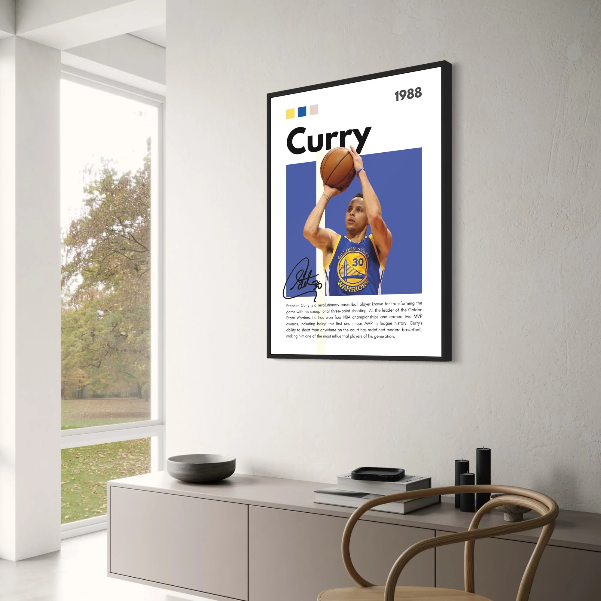 Golden State Warriors Tribute | Iconic Three-Point Shot | Blue-Gold Design - Image 3