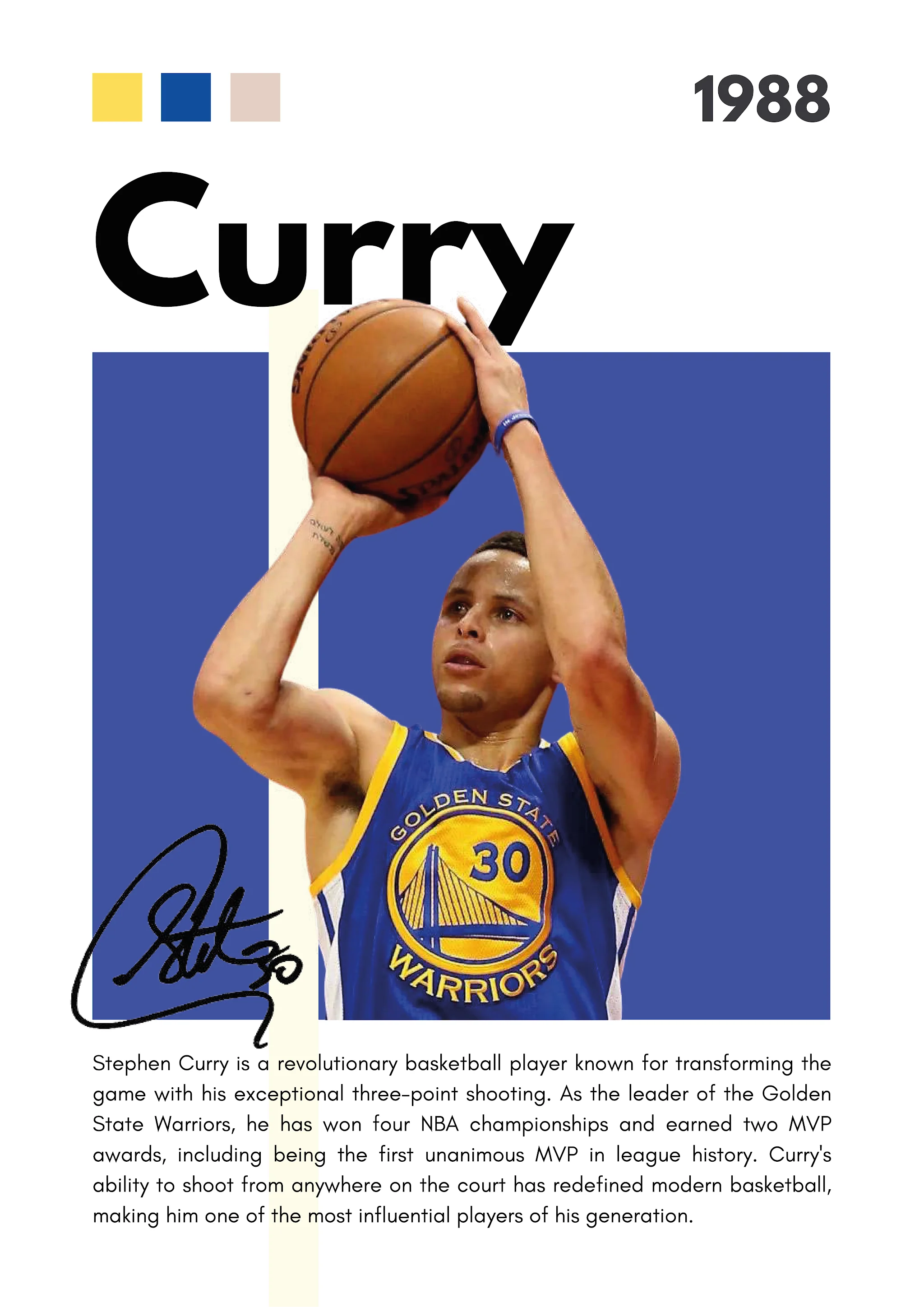 Golden State Warriors Tribute | Iconic Three-Point Shot | Blue-Gold Design - Image 4