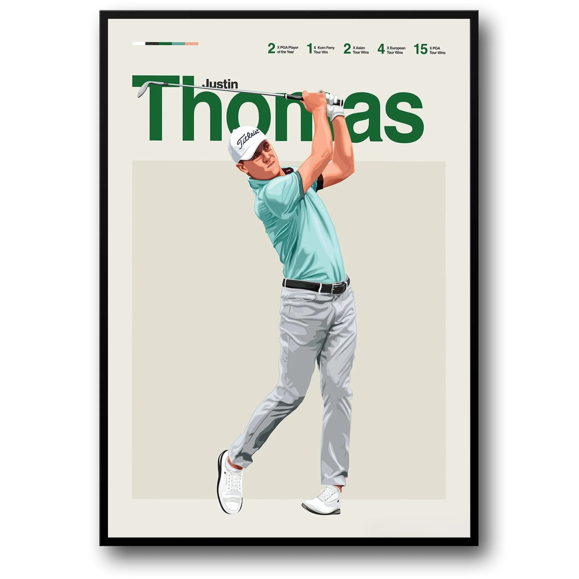 Justin Thomas | Golf Legend | Dynamic Art