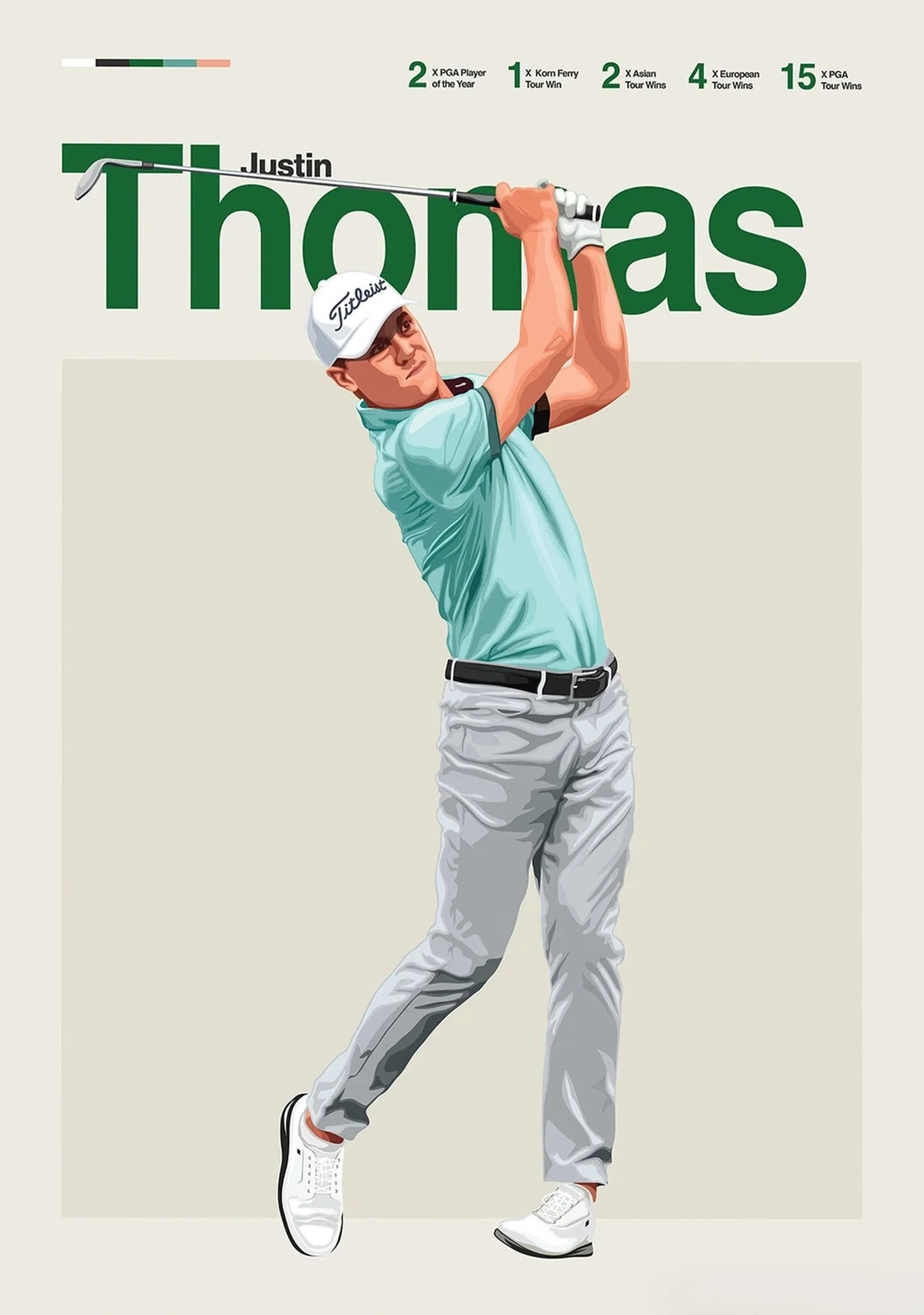 Justin Thomas | Golf Legend | Dynamic Art - Image 4