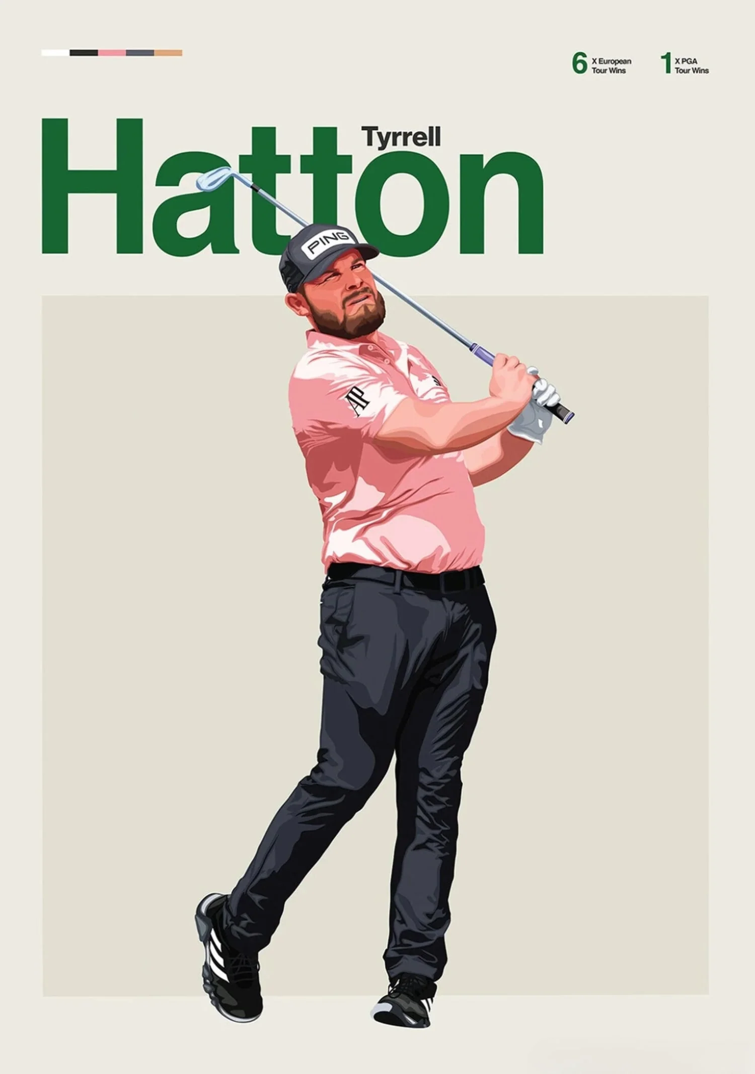 Tyrrell Hatton | Golf Legends Artwork - Image 4