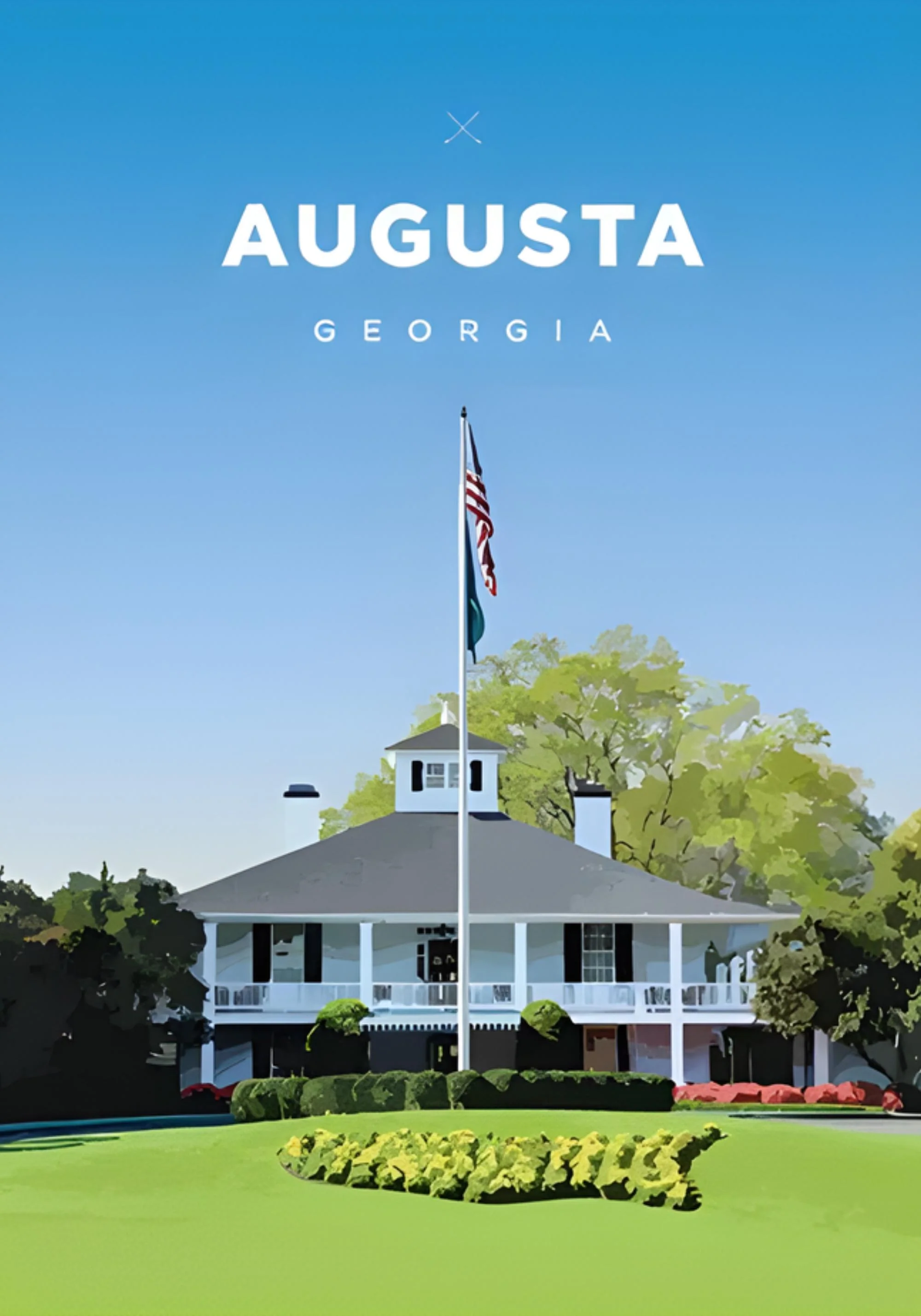 Augusta Clubhouse | Georgia Golf Art - Image 2