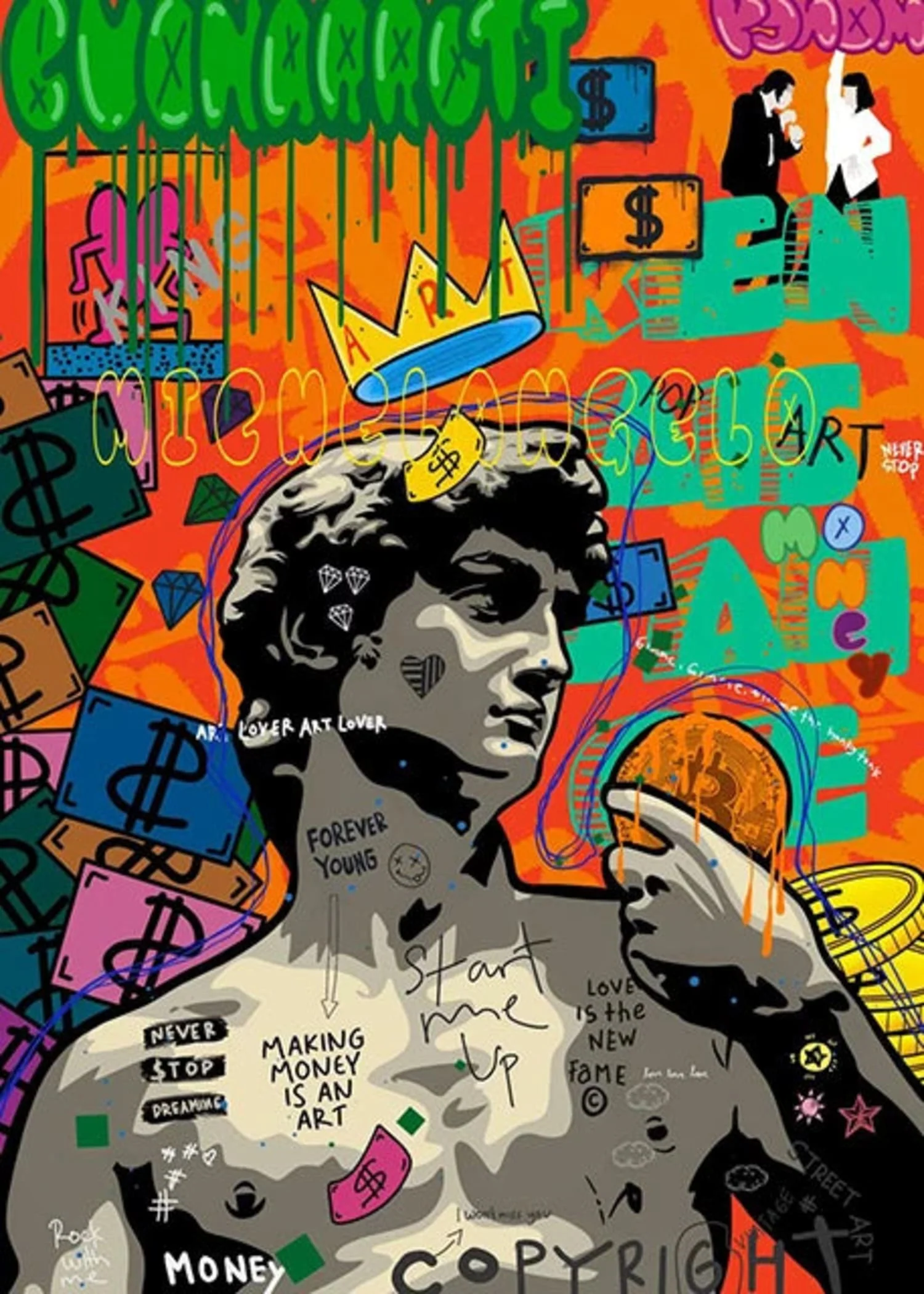 Scarface Mona Lisa | Graffiti Pop Portrait - Image 4