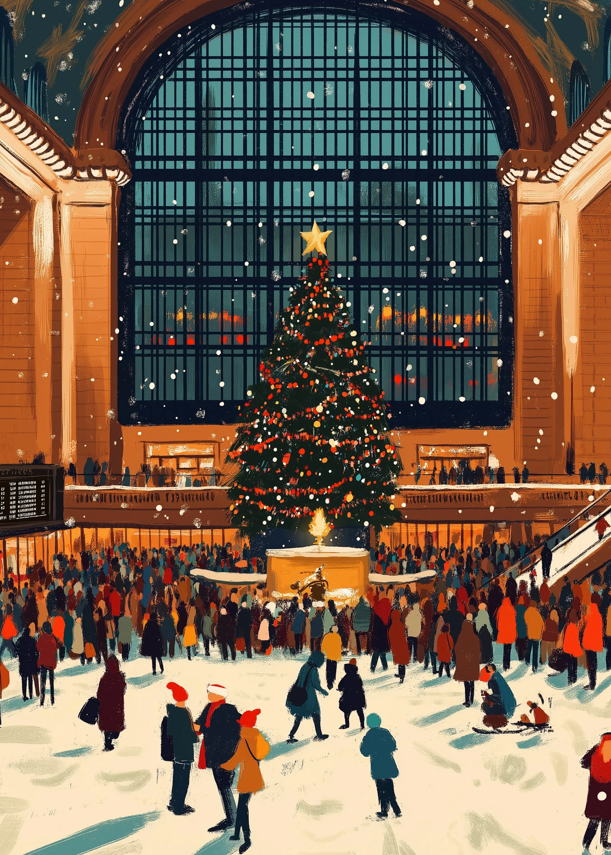 Grand City Station | Snowy Christmas Scene - Image 5