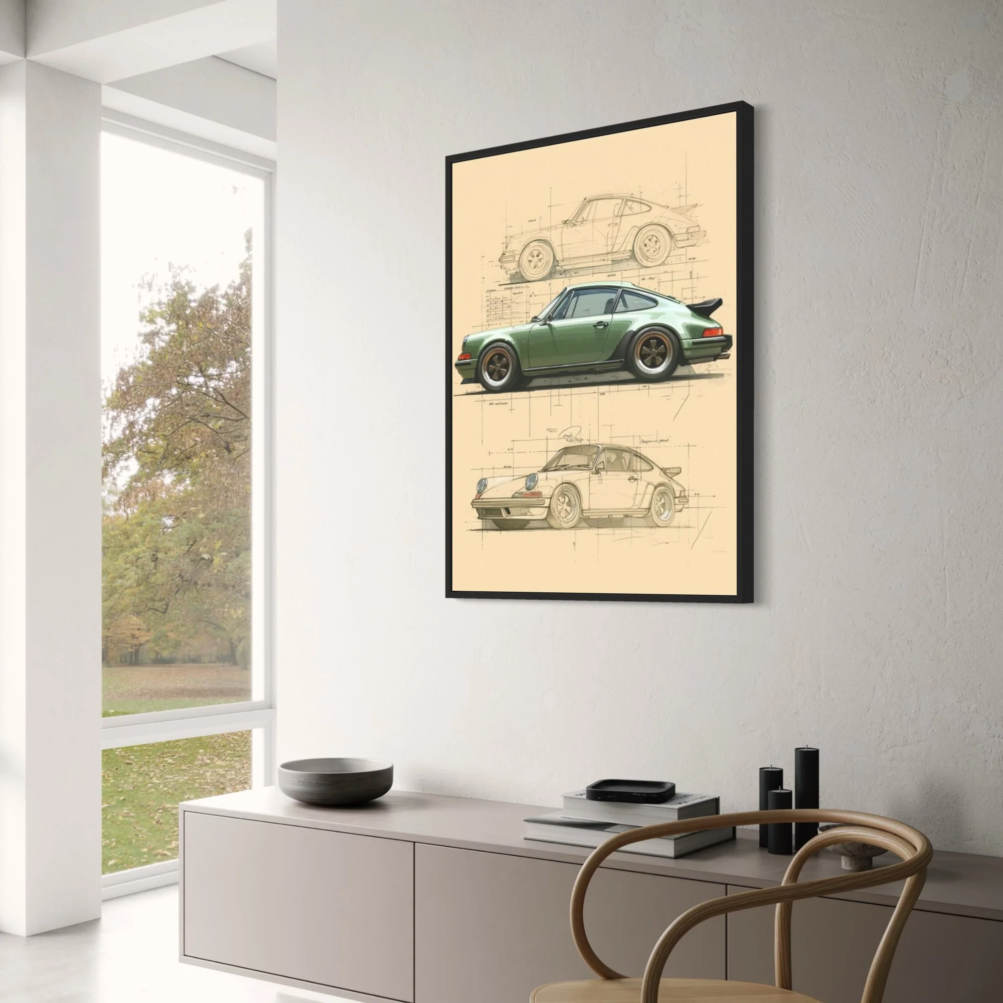 Porsche 911 | Vintage Blueprint Design - Image 3