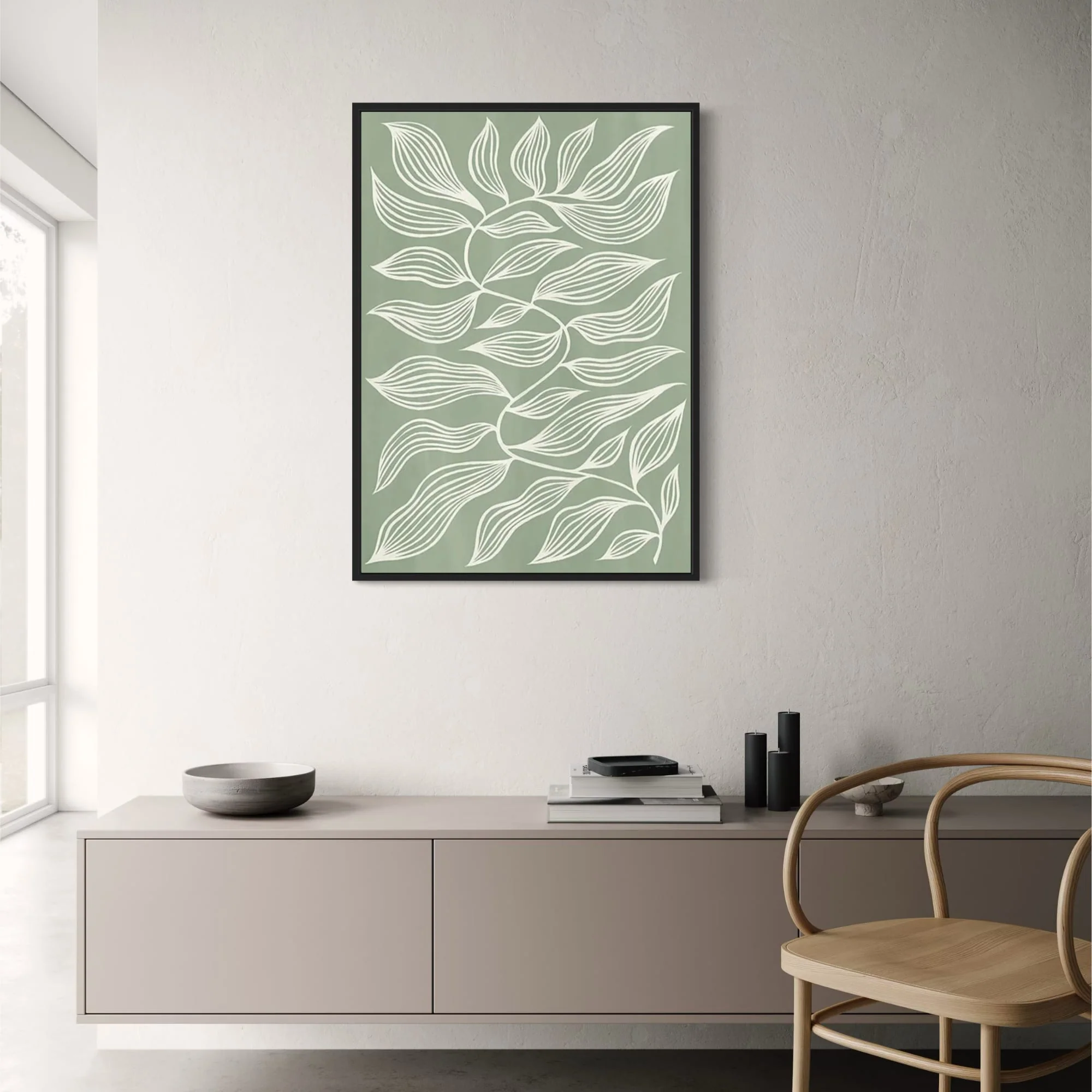 Earthy Geometric | Abstract Green Shapes | Modern Decor - Image 2