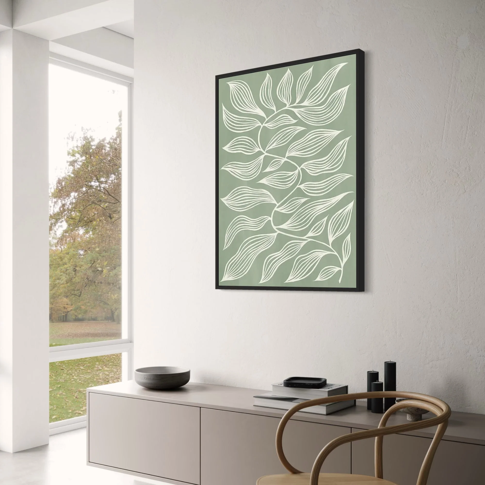 Earthy Geometric | Abstract Green Shapes | Modern Decor - Image 3