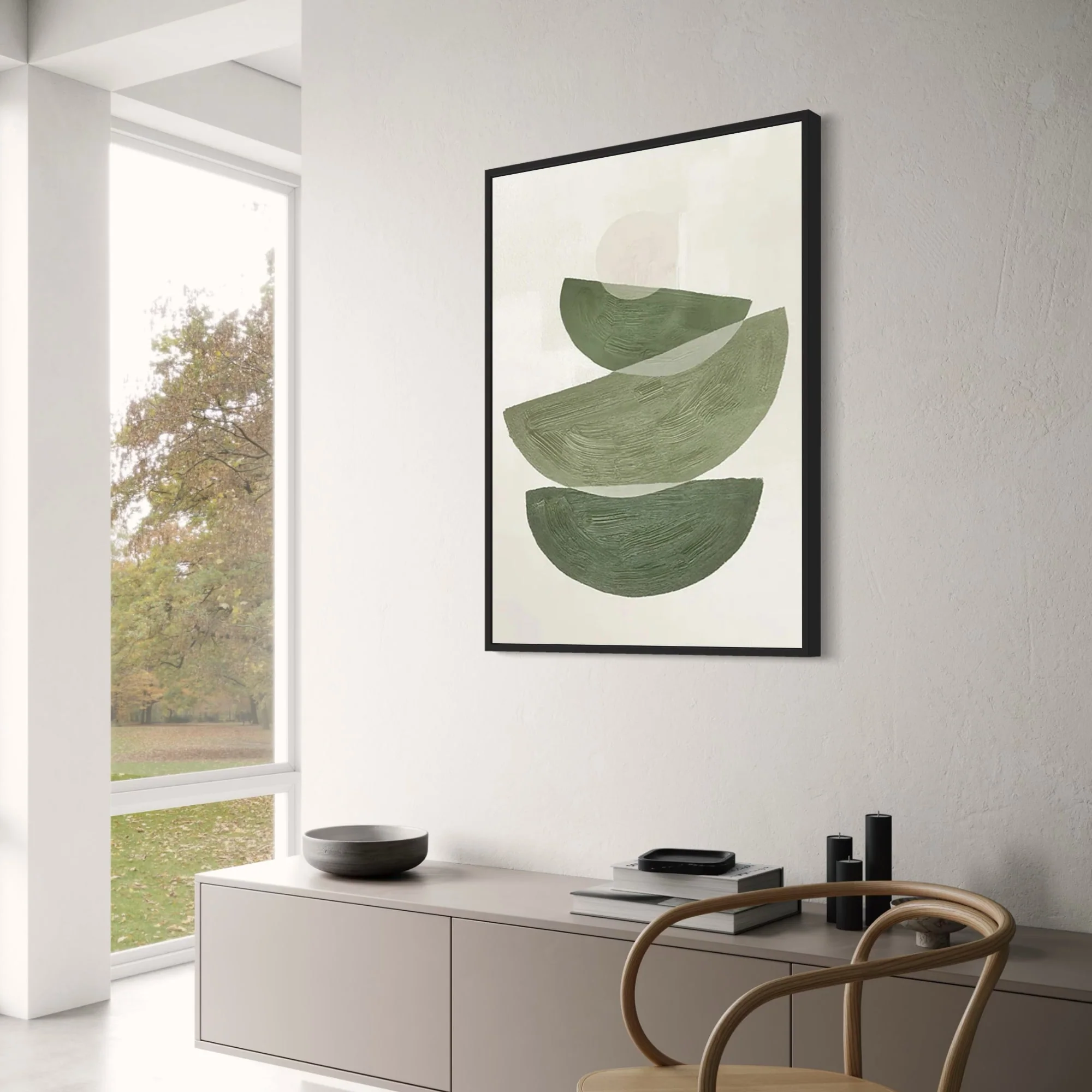 Geometric Greens | Modern Abstract | Nature Inspired - Image 3
