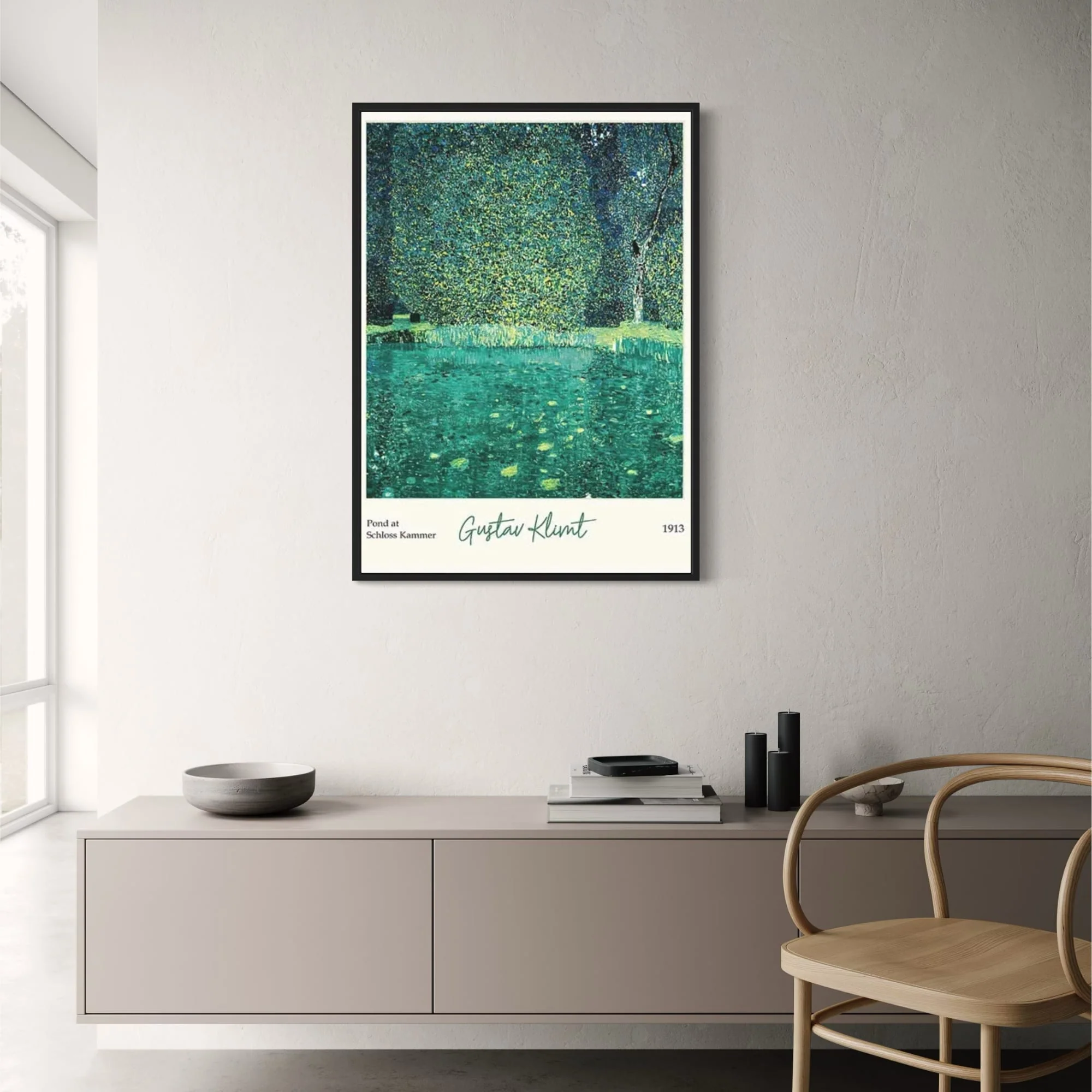 Gustav Klimt Pond Scene | Attersee Impressionist | Vibrant Art Nouveau - Image 2