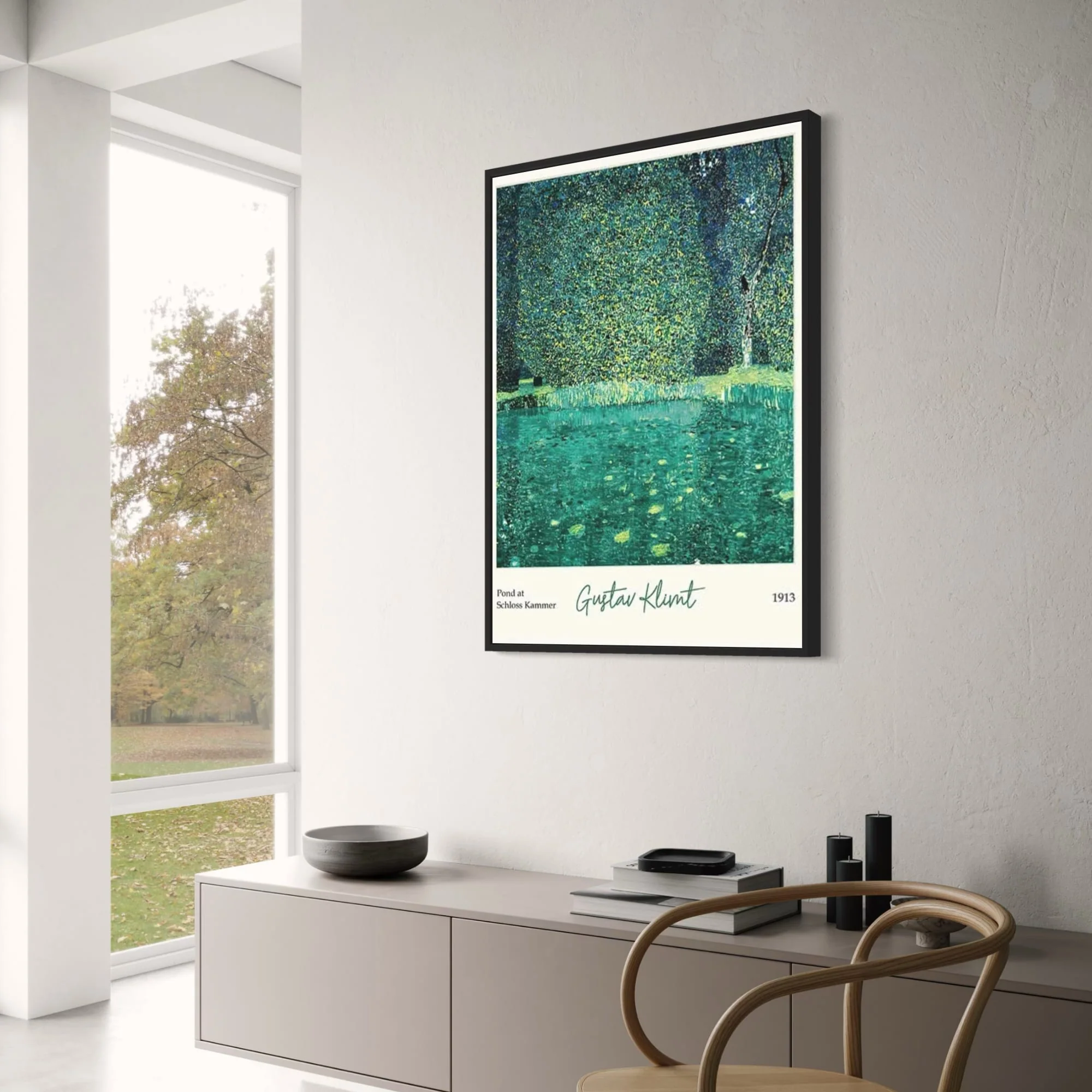 Gustav Klimt Pond Scene | Attersee Impressionist | Vibrant Art Nouveau - Image 3