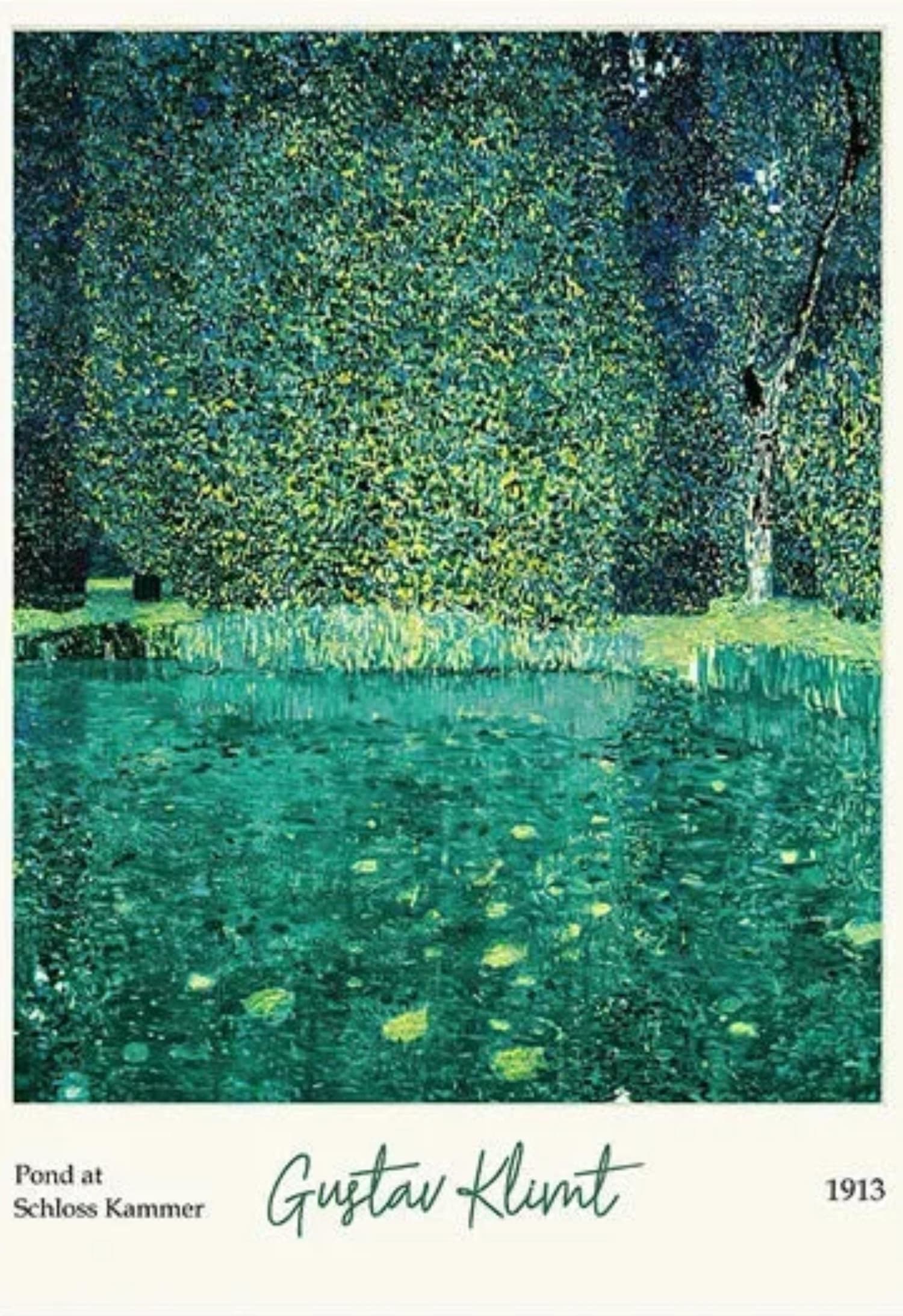 Gustav Klimt Pond Scene | Attersee Impressionist | Vibrant Art Nouveau - Image 4