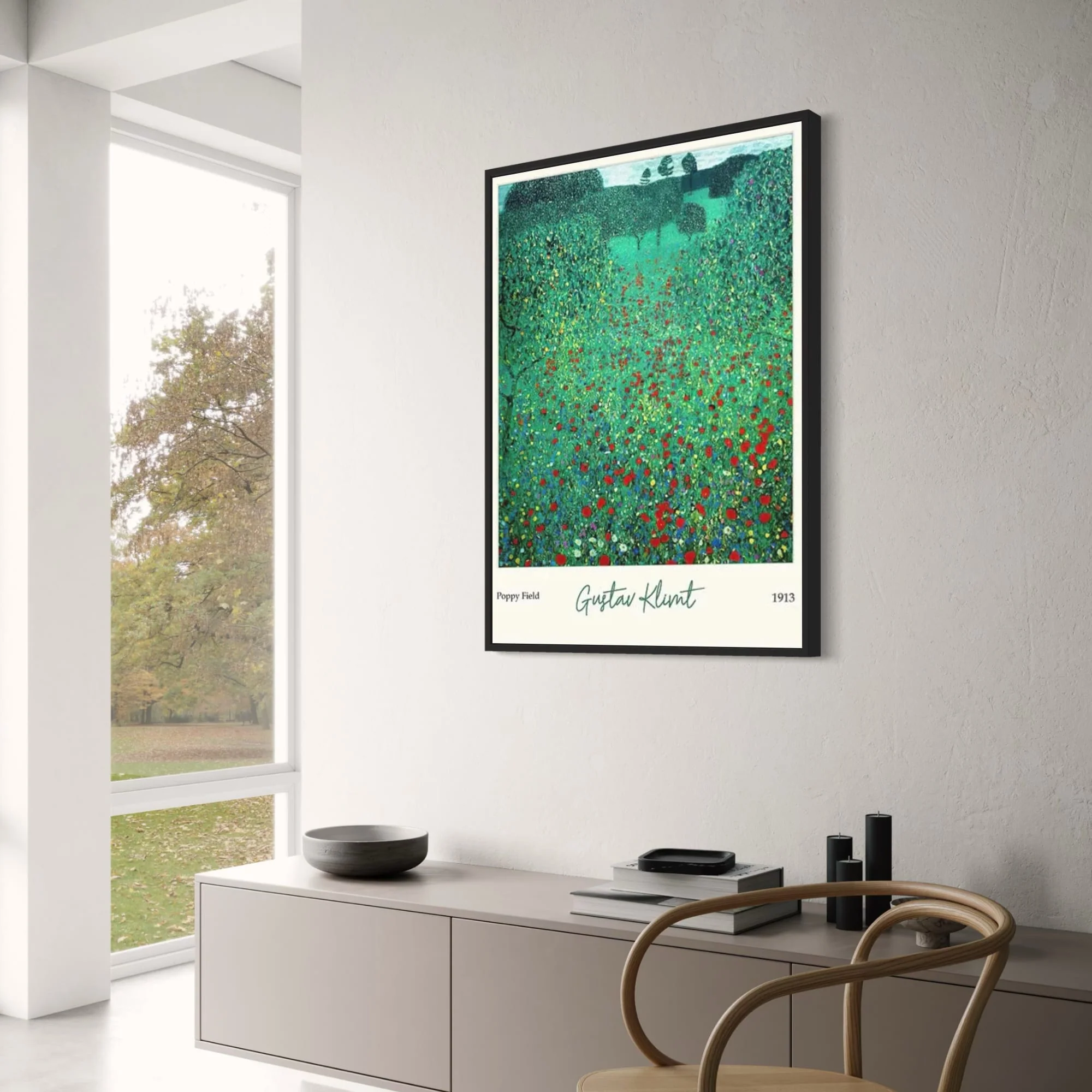 Klimt Poppy Field | Colorful Landscape - Image 3