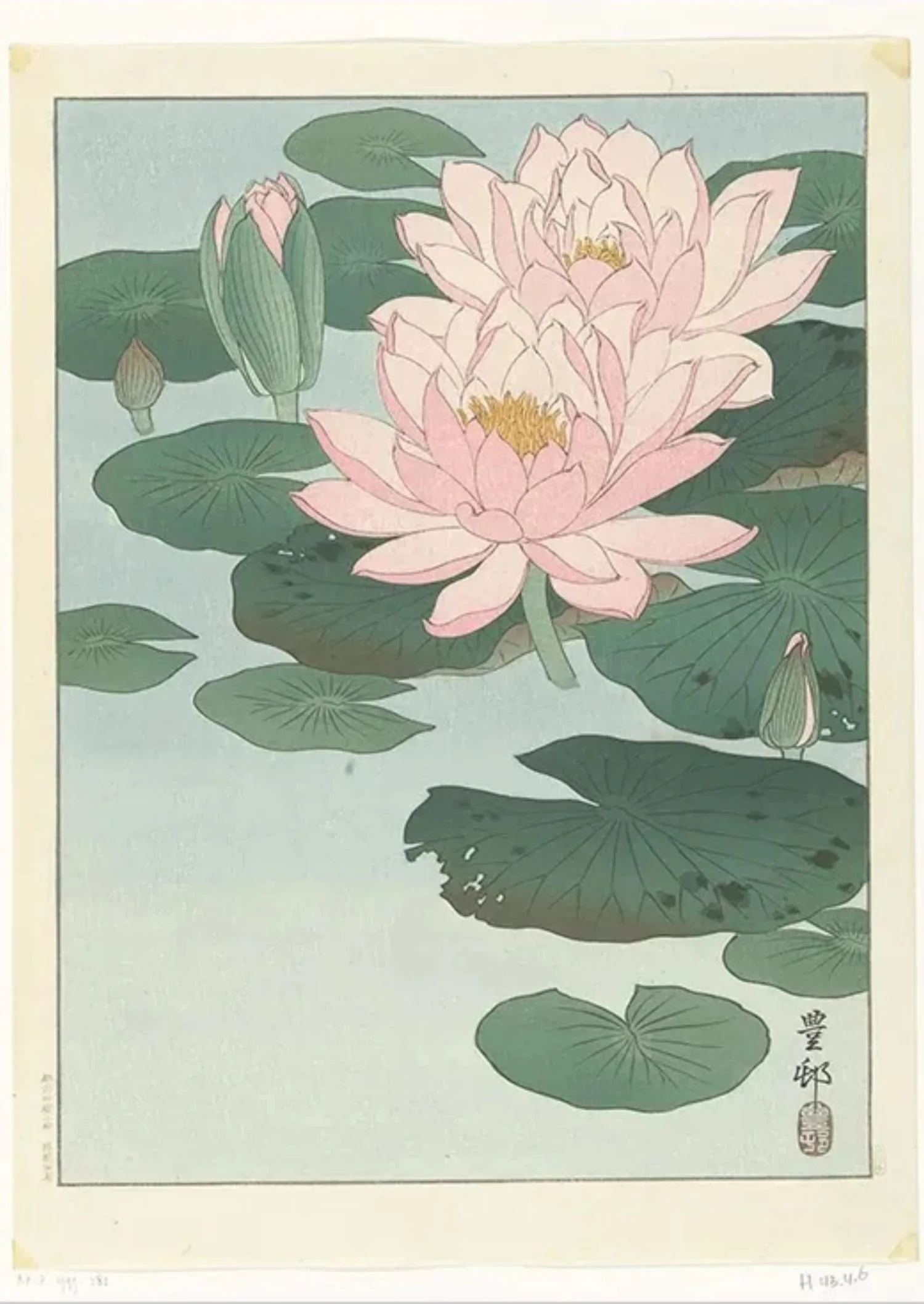 Ohara Koson | Lotus Blossoms | Ukiyo-e Art - Image 4
