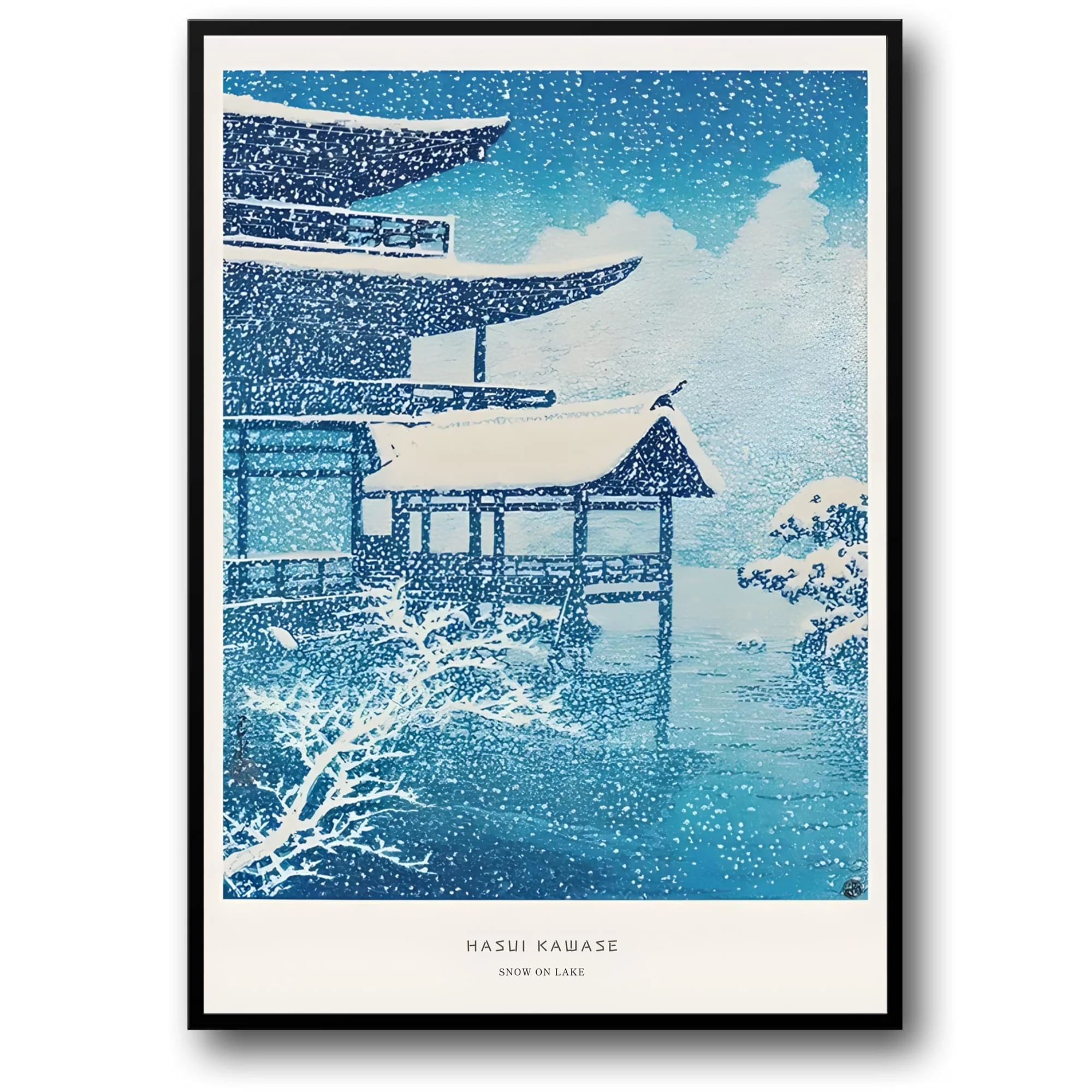 Hasui Kawase | Snow on Lake | Vintage Ukiyo-e Winter Landscape