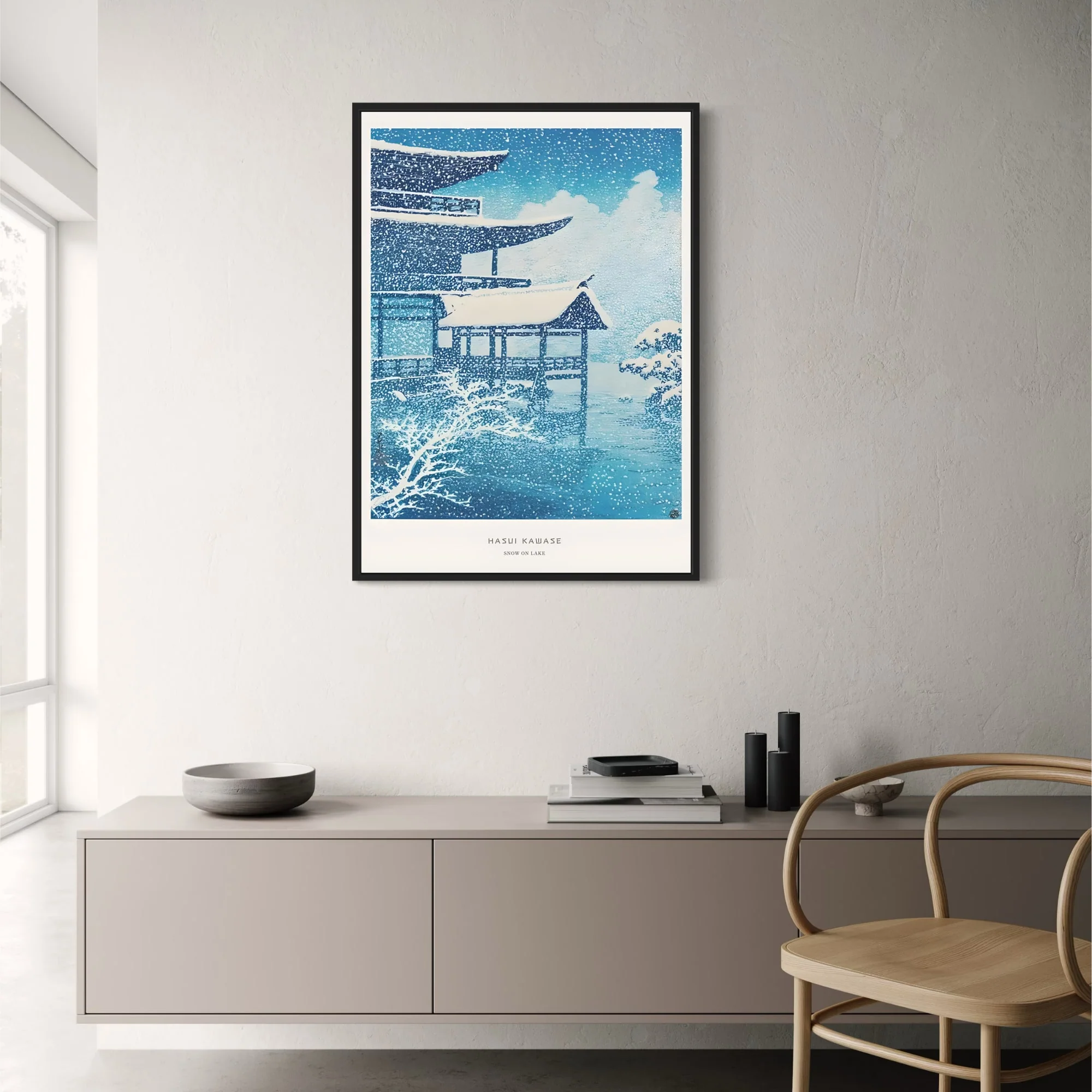 Hasui Kawase | Snow on Lake | Vintage Ukiyo-e Winter Landscape - Image 2