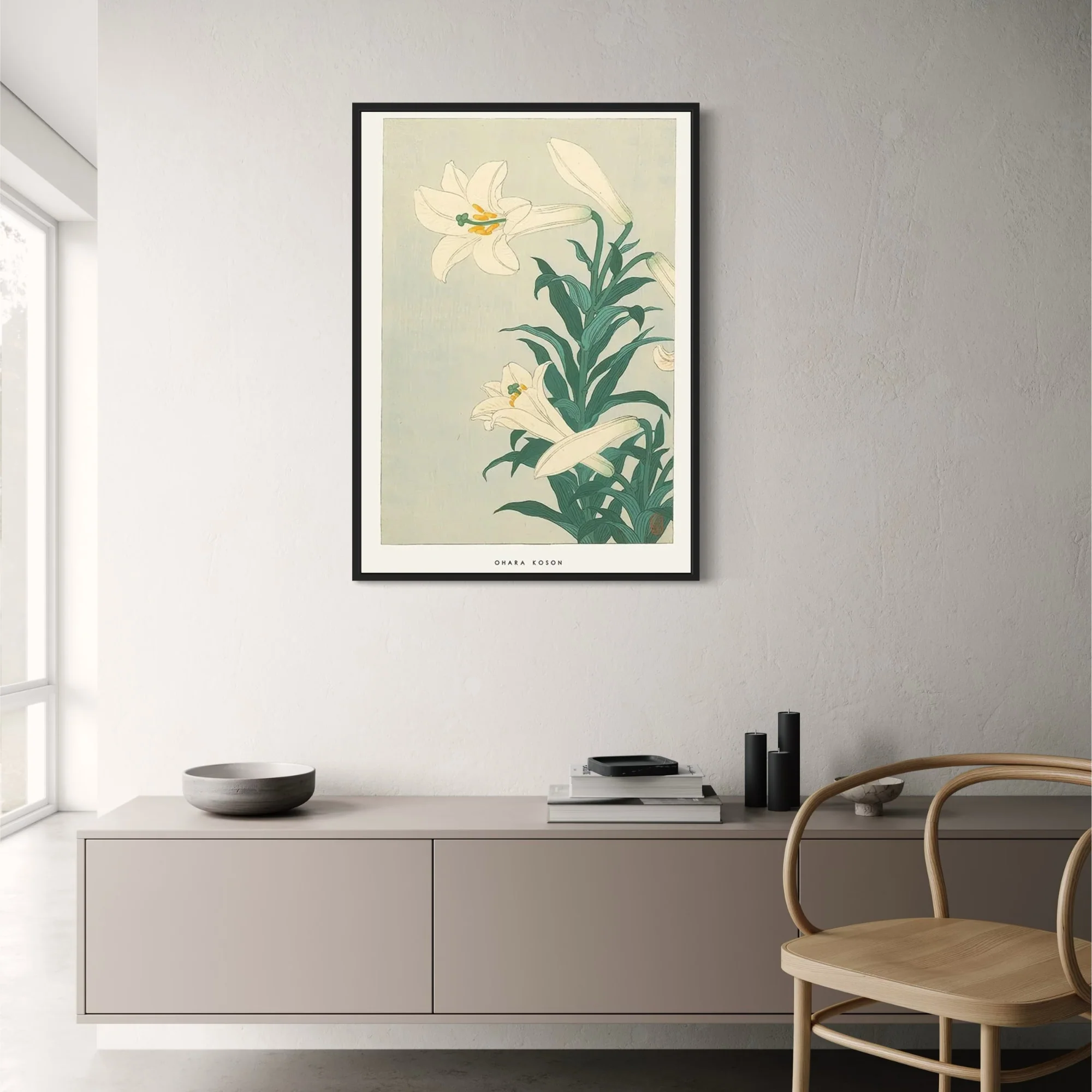 Ohara Koson | Japanese Ukiyo-e | Lilies Artwork - Image 2