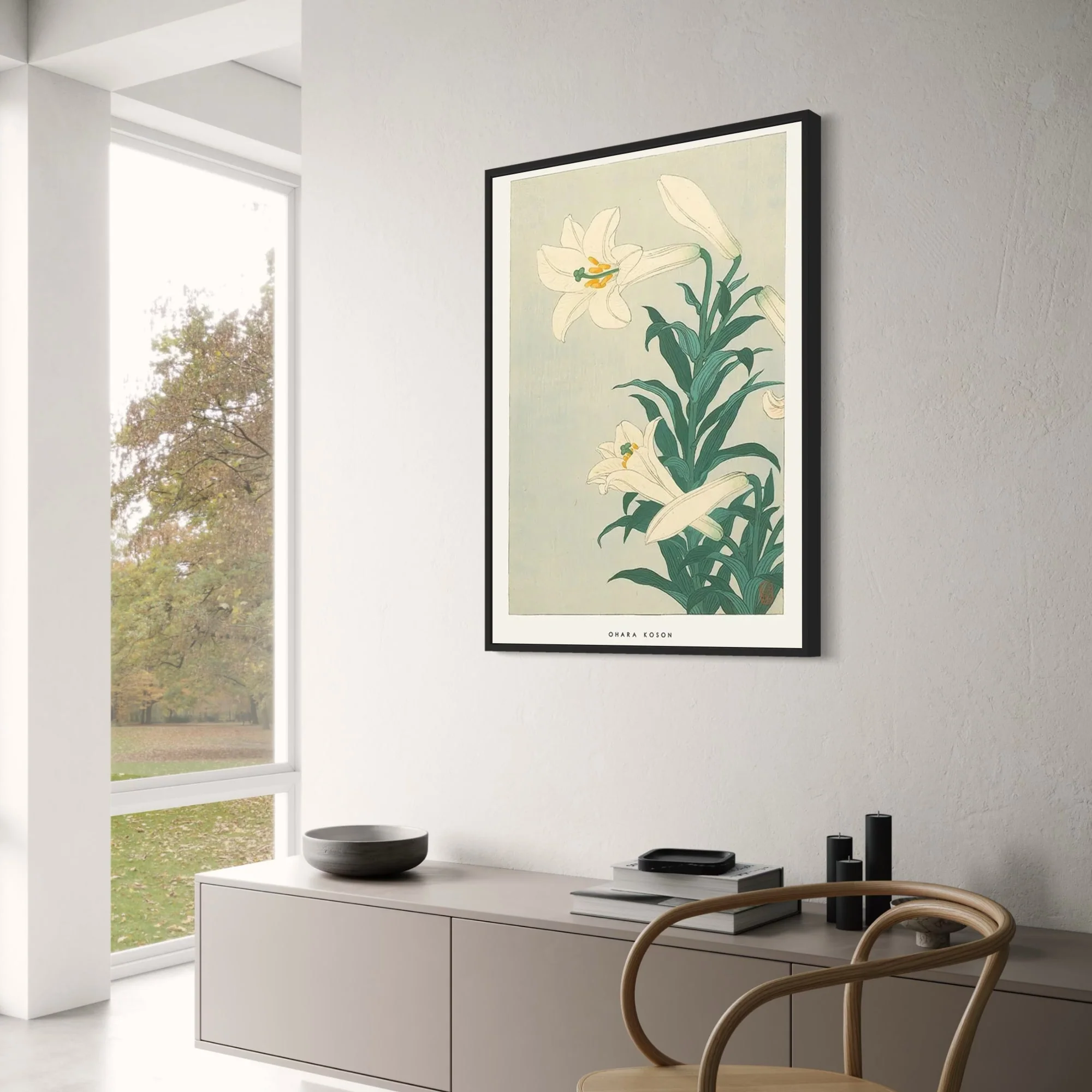 Ohara Koson | Japanese Ukiyo-e | Lilies Artwork - Image 3
