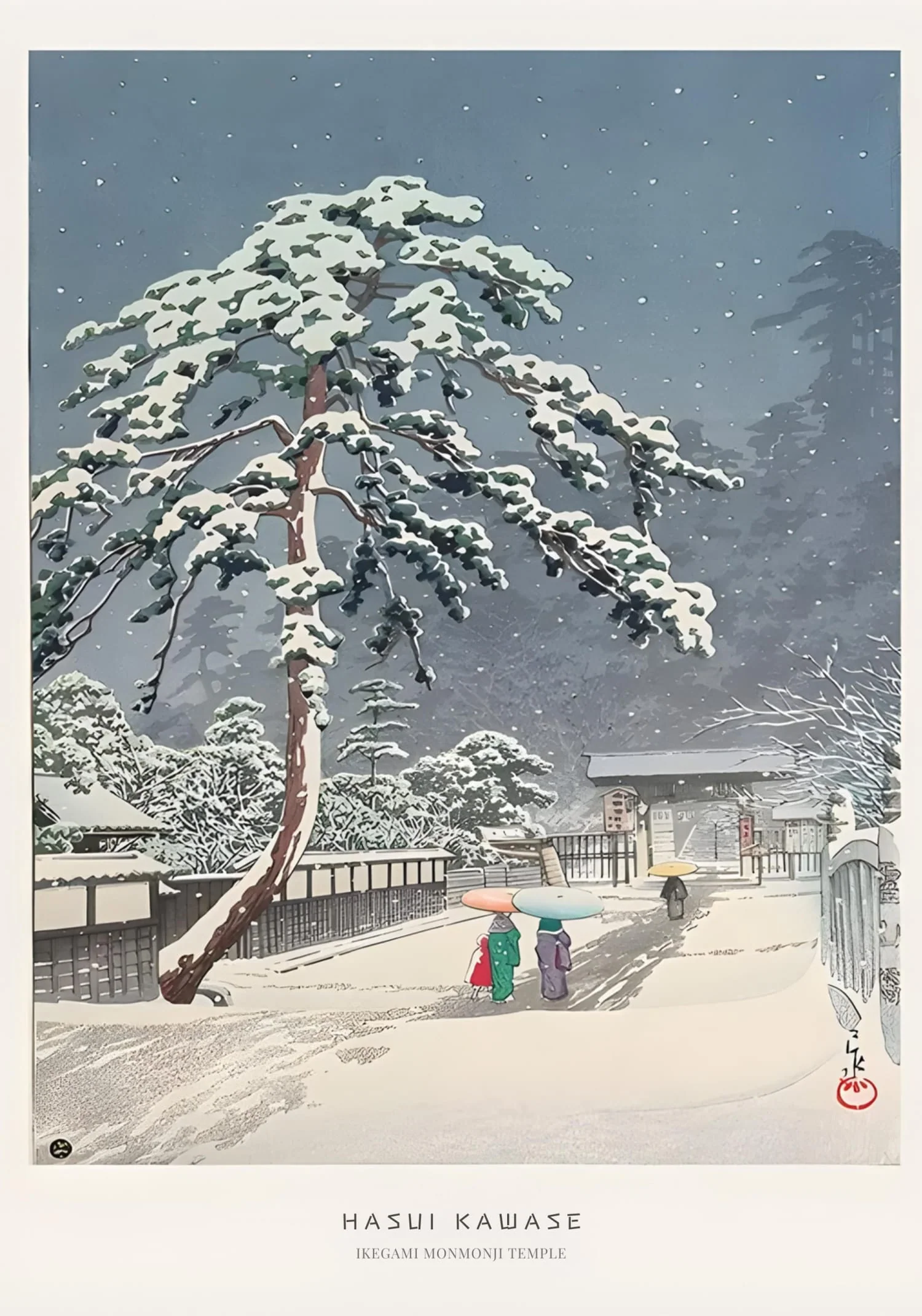 Ikegami Honmonji Temple | Hasui Kawase Ukiyo-e - Image 4