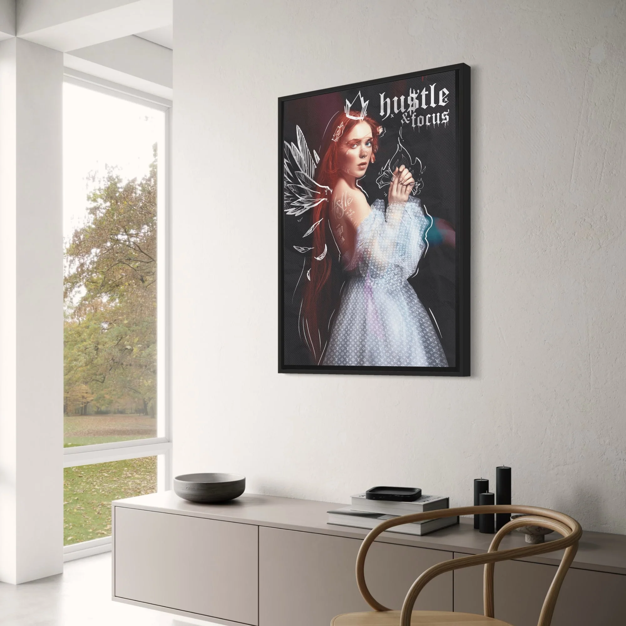 Hustle and Focus | Motivational Typography | Modern Office Decor - Image 3