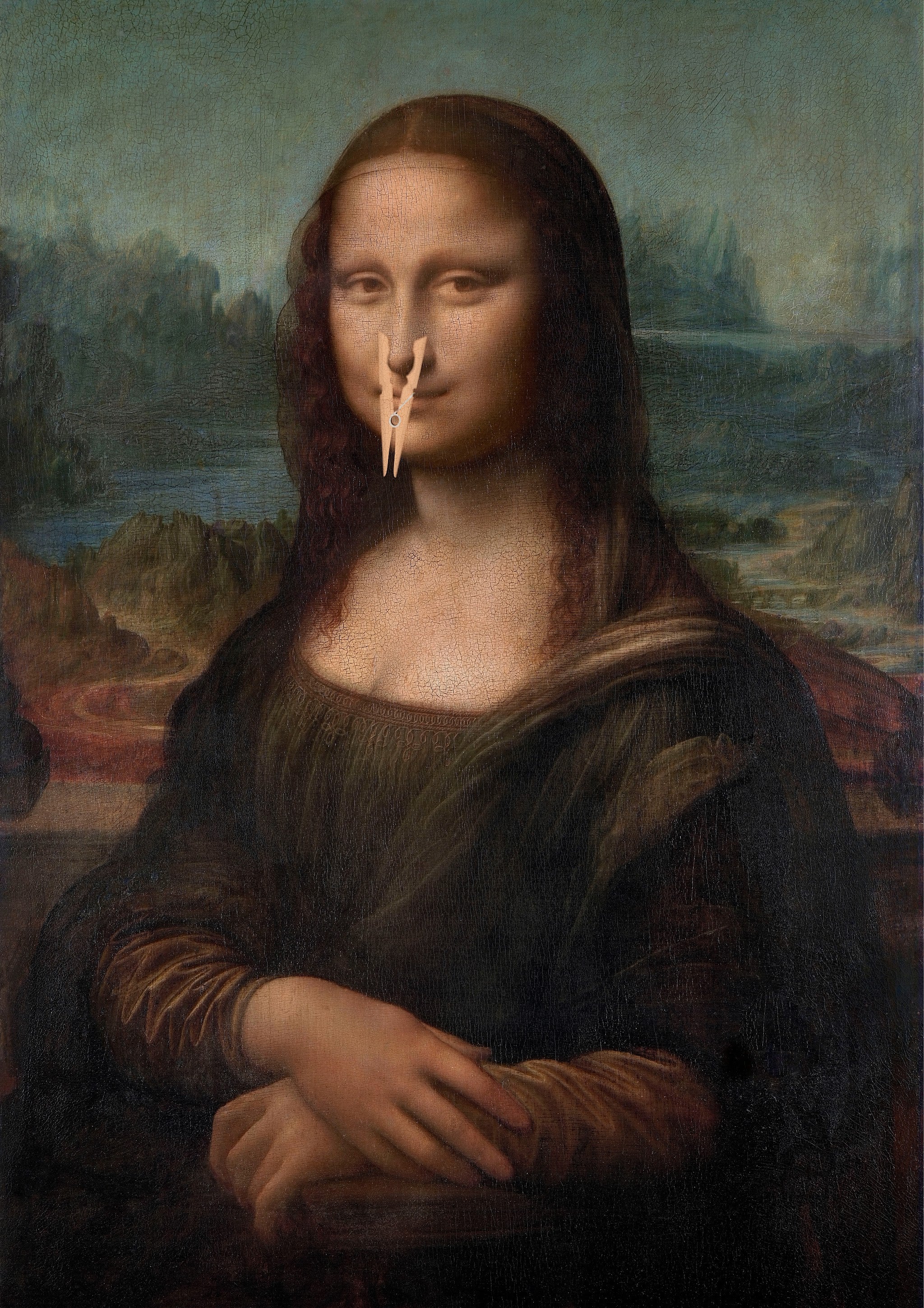 Renaissance Portrait Parody | Humorous Clothespin Nose - Image 4