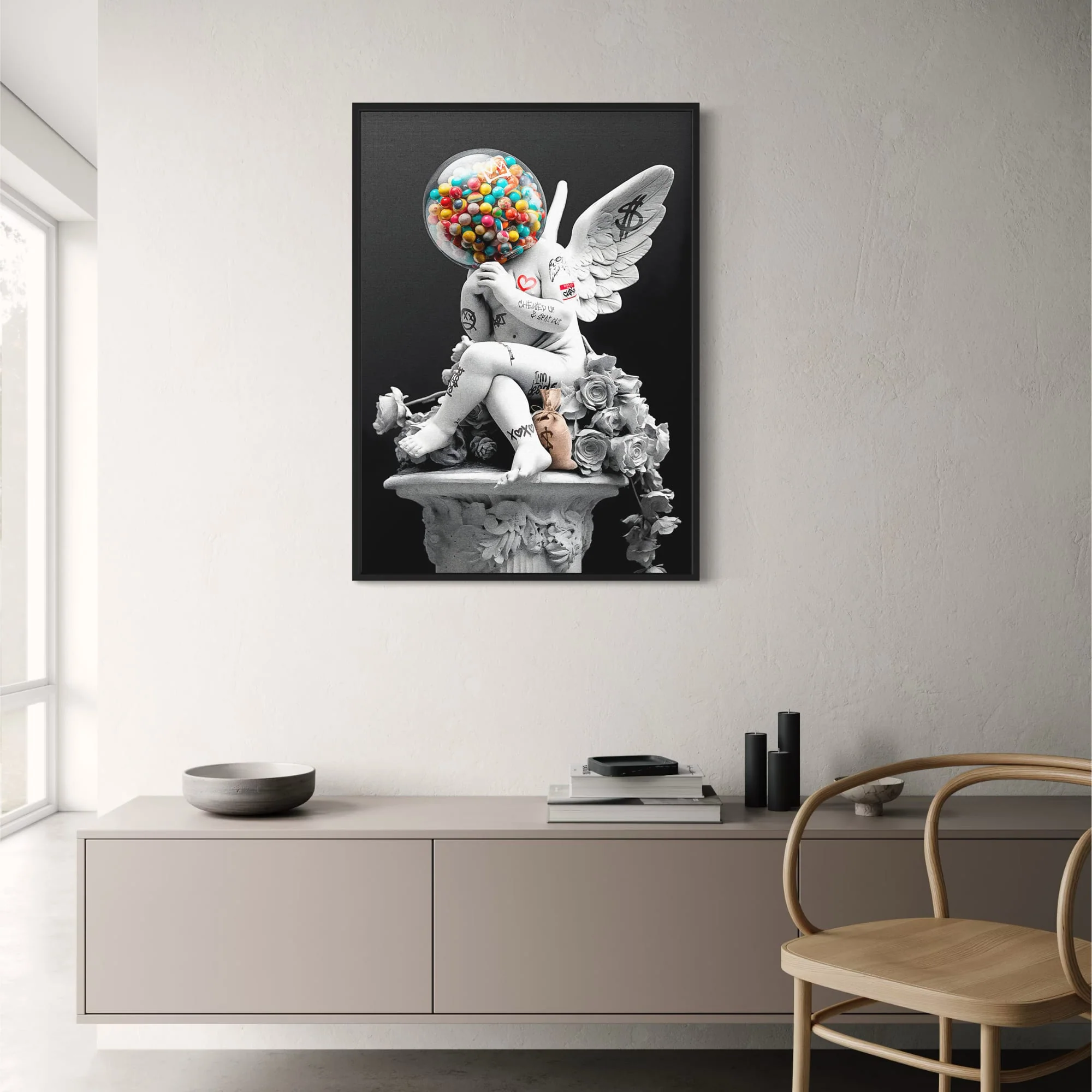 Winged Cherub Graffiti | Gumball Head | Modern Urban Art - Image 2