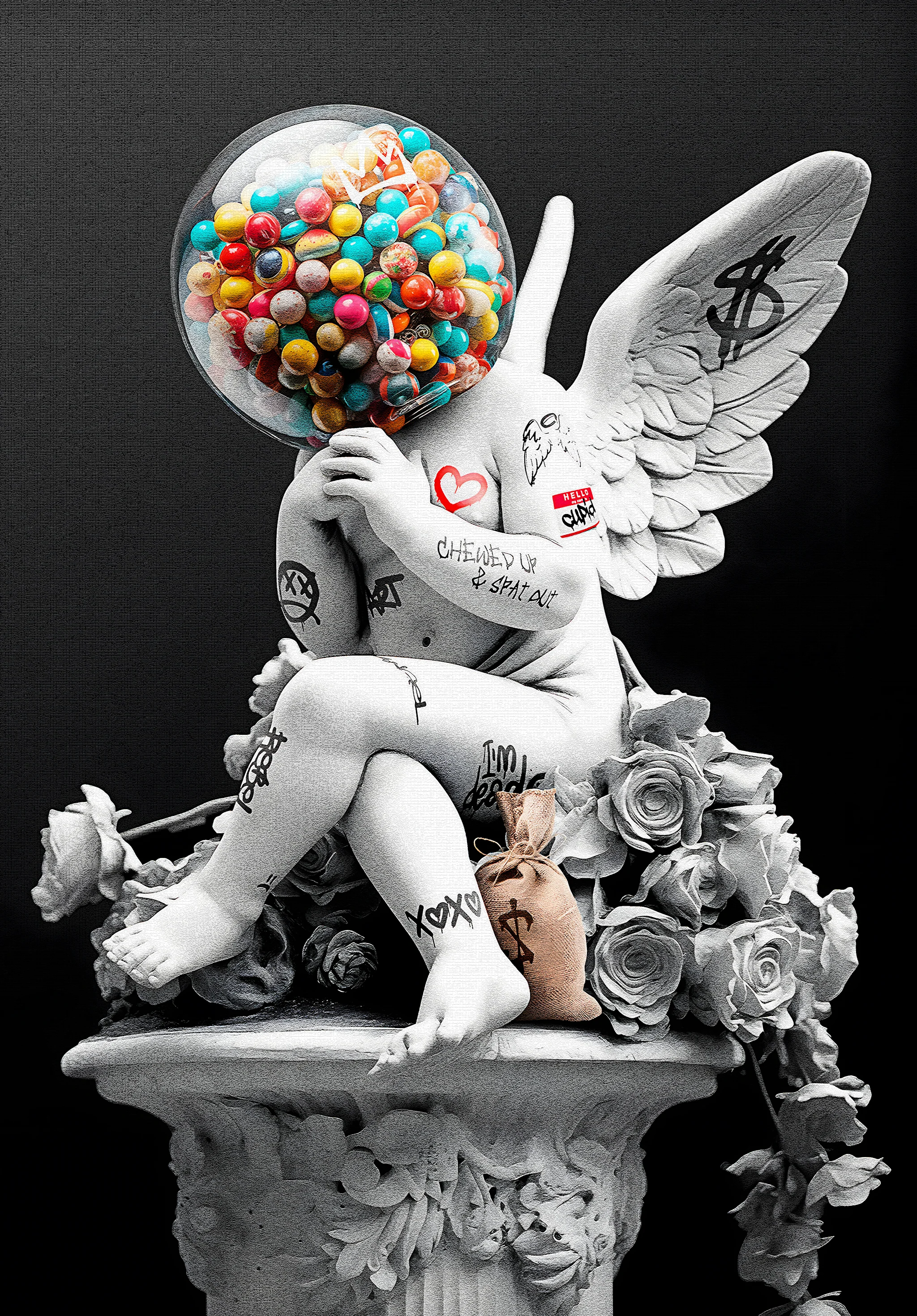 Winged Cherub Graffiti | Gumball Head | Modern Urban Art - Image 4
