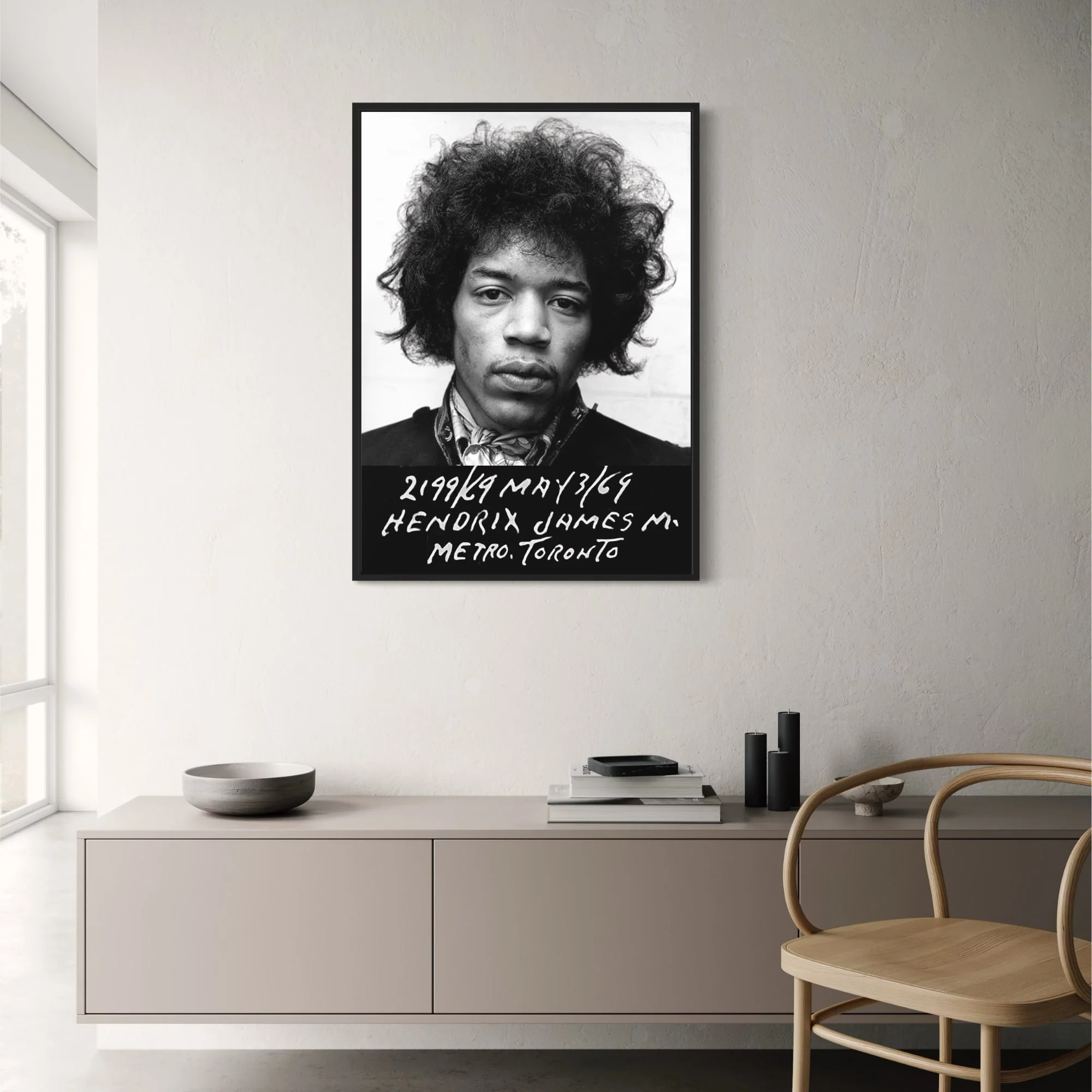 Jimi Hendrix Mugshot | Vintage Black & White - Image 2
