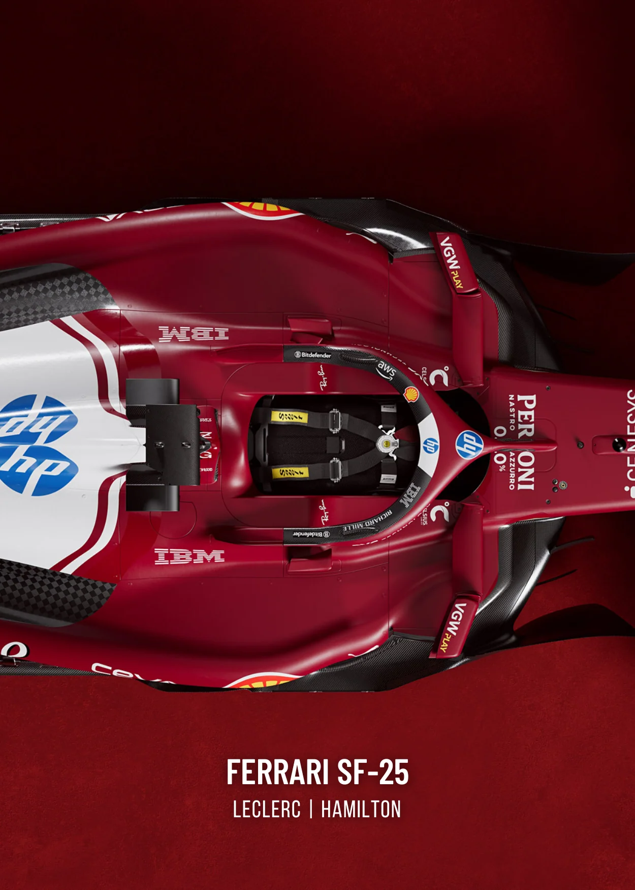 Ferrari F1 | Multi-Panel | Leclerc & Hamilton Racing Art - Image 3
