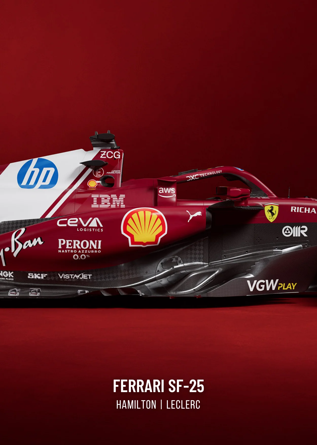Ferrari F1 Triple Panel | Charles Leclerc & Lewis Hamilton - Image 3