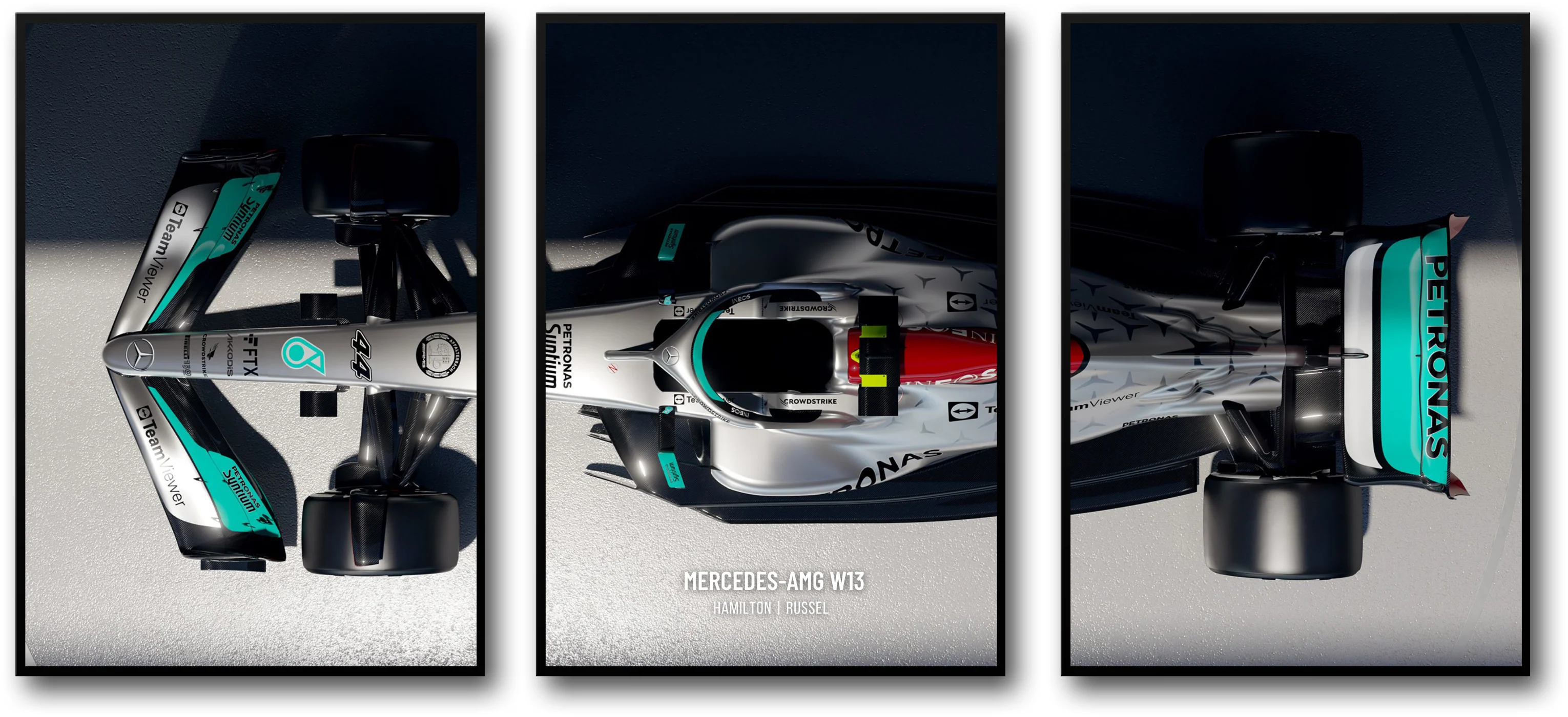 Mercedes F1 | Lewis Hamilton | 3-Piece Racing Art