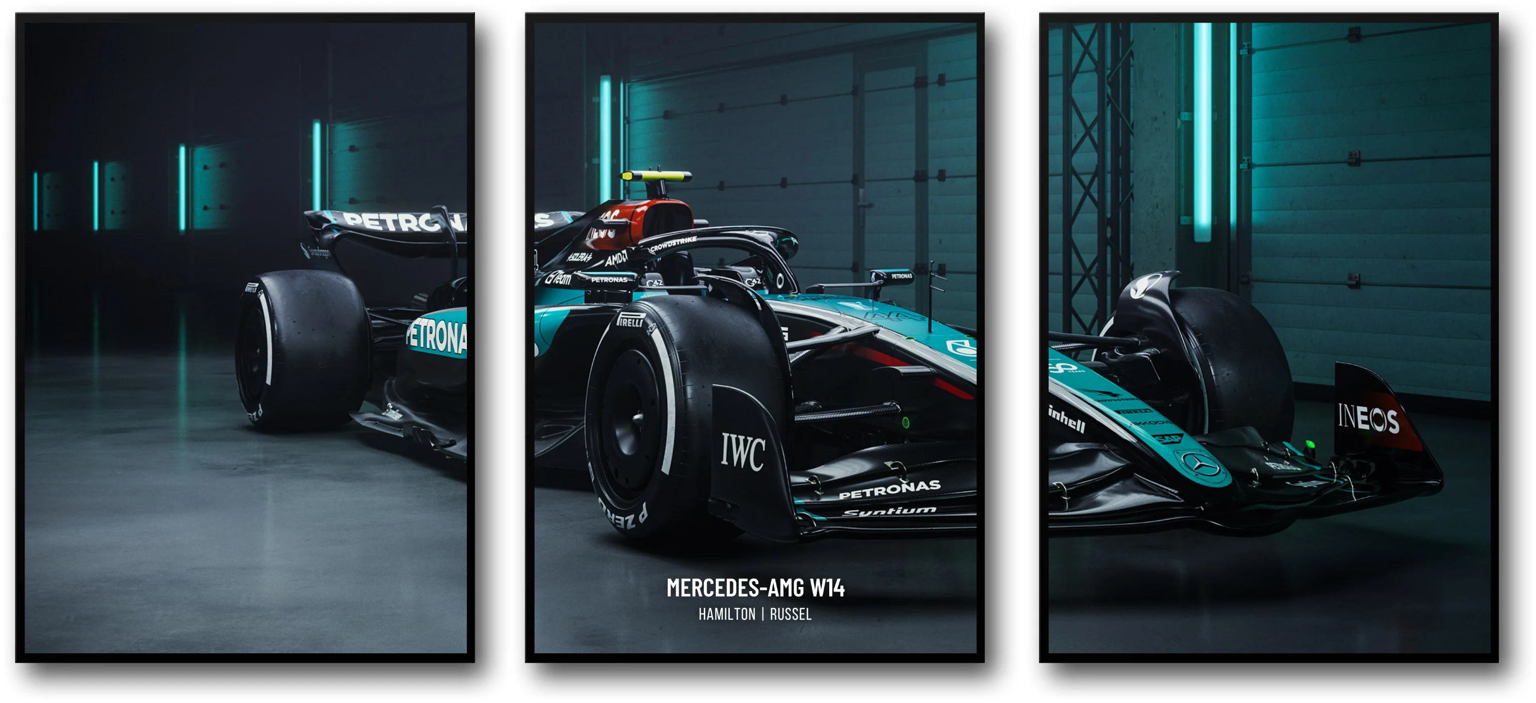Mercedes F1 Car | Lewis Hamilton | Triple Panel