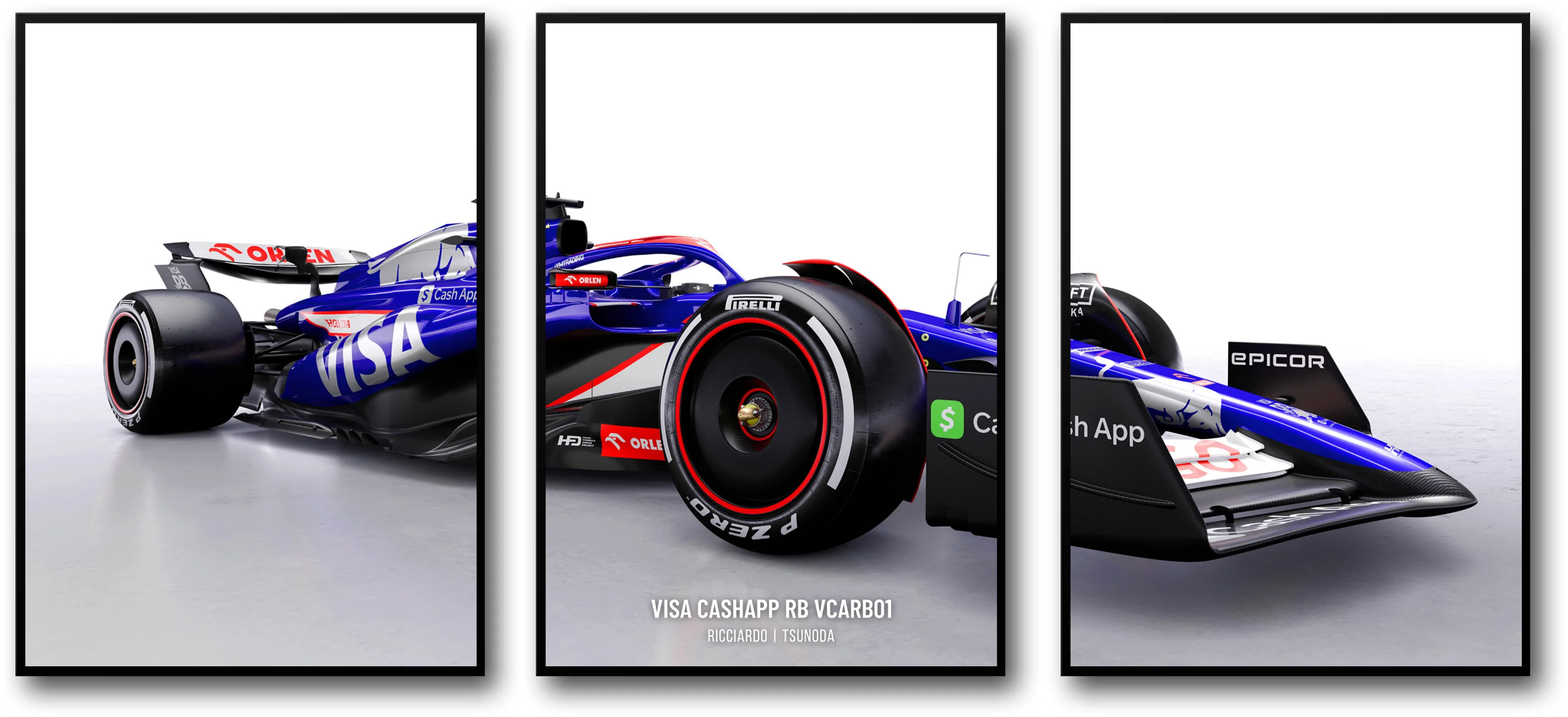 Alpha Tauri F1 | Dynamic 3-Piece Racing Car Art