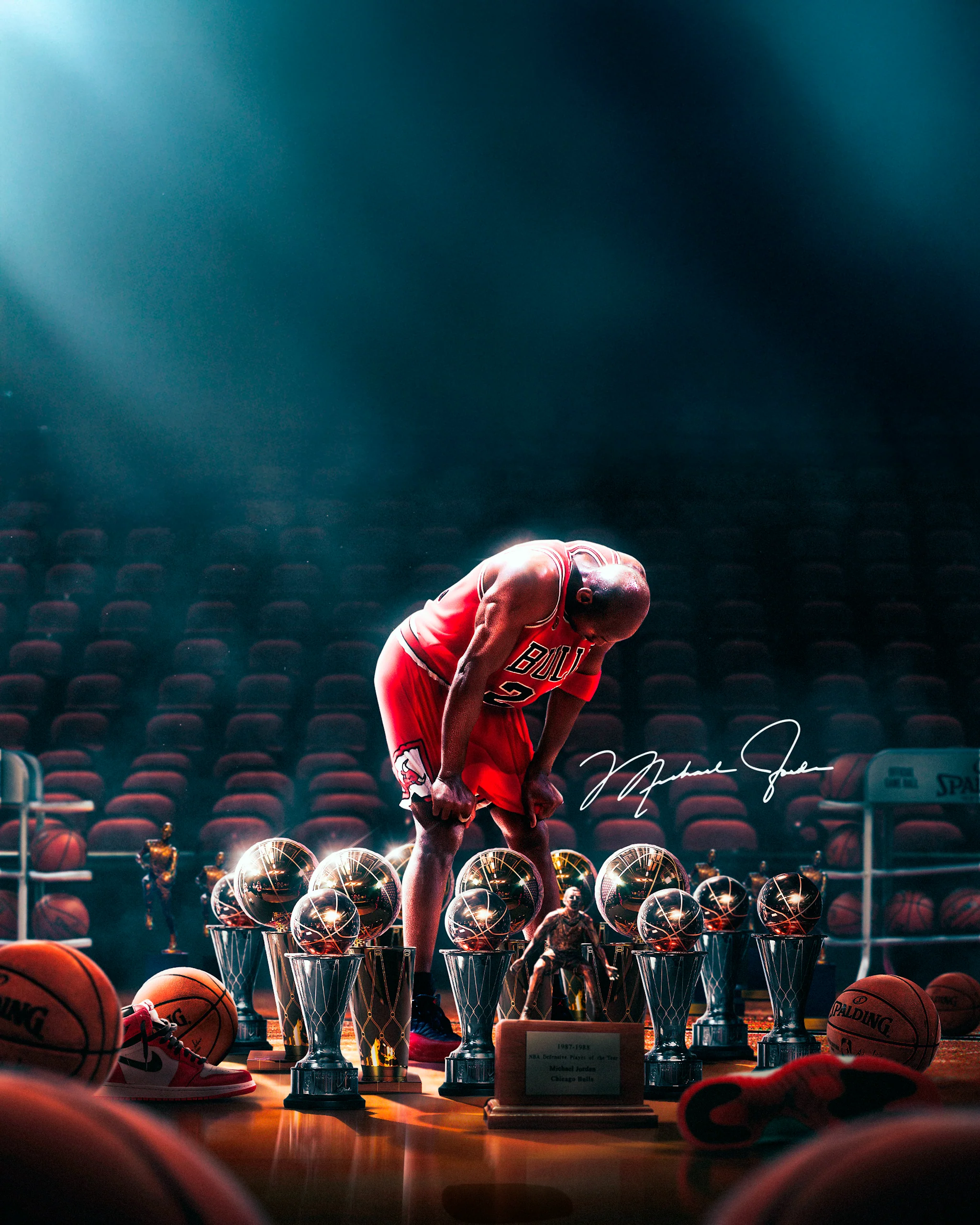 Legendary Athlete | Iconic Red Jersey | Championship Trophies - Image 4
