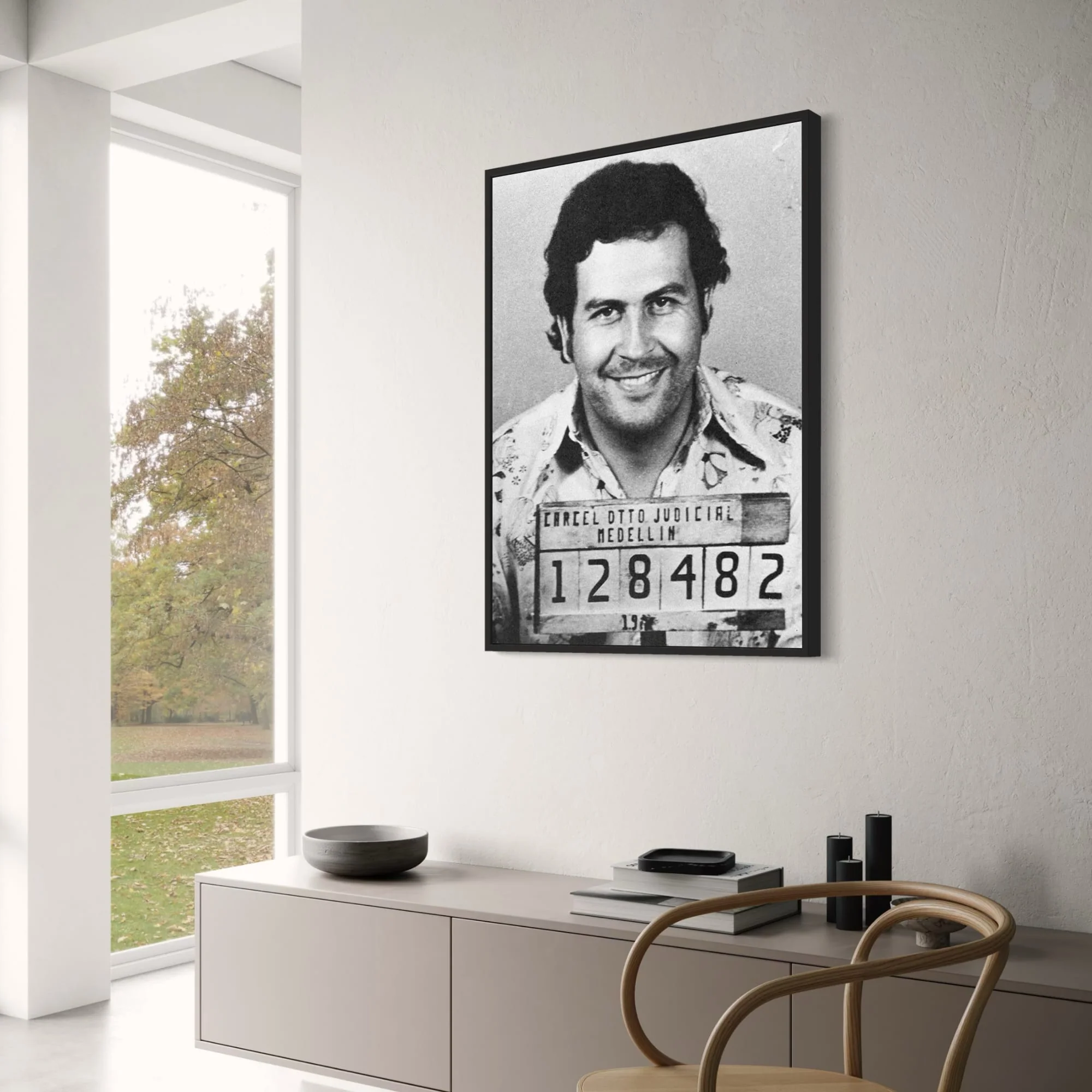 Pablo Escobar Mugshot | Black & White Photography - Image 3