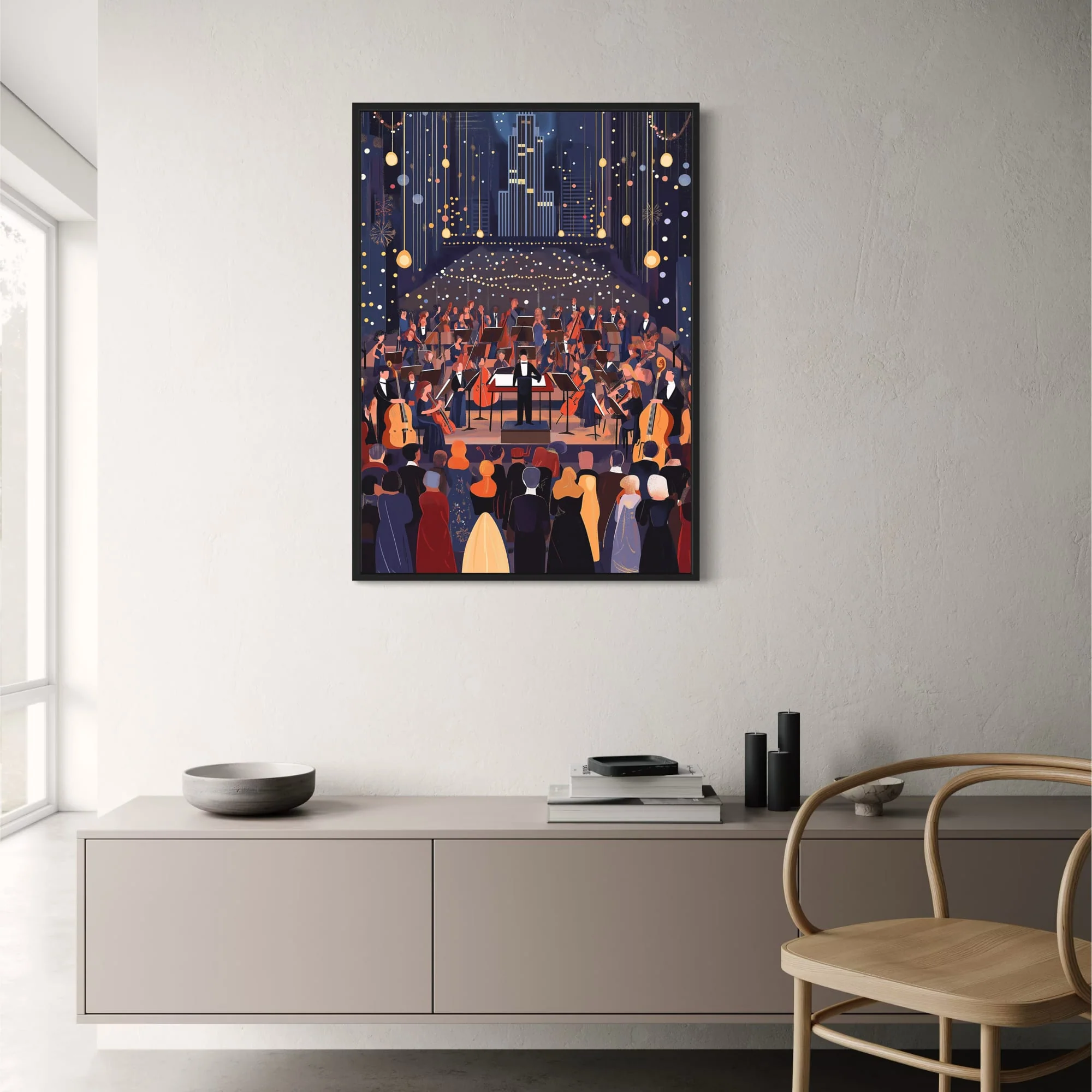 Majestic Nighttime Symphony | Classical Musicians Illustration - Image 2