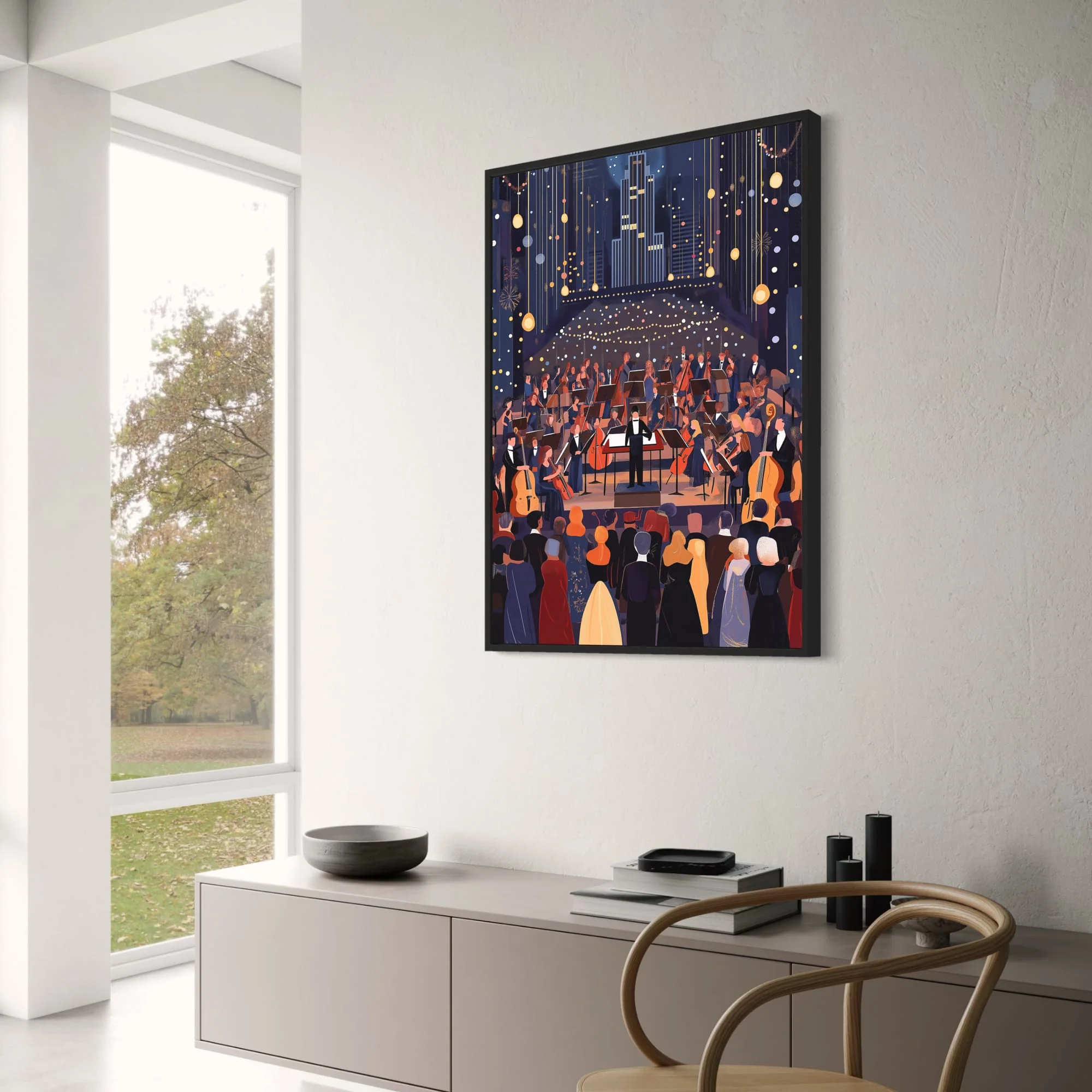 Majestic Nighttime Symphony | Classical Musicians Illustration - Image 3