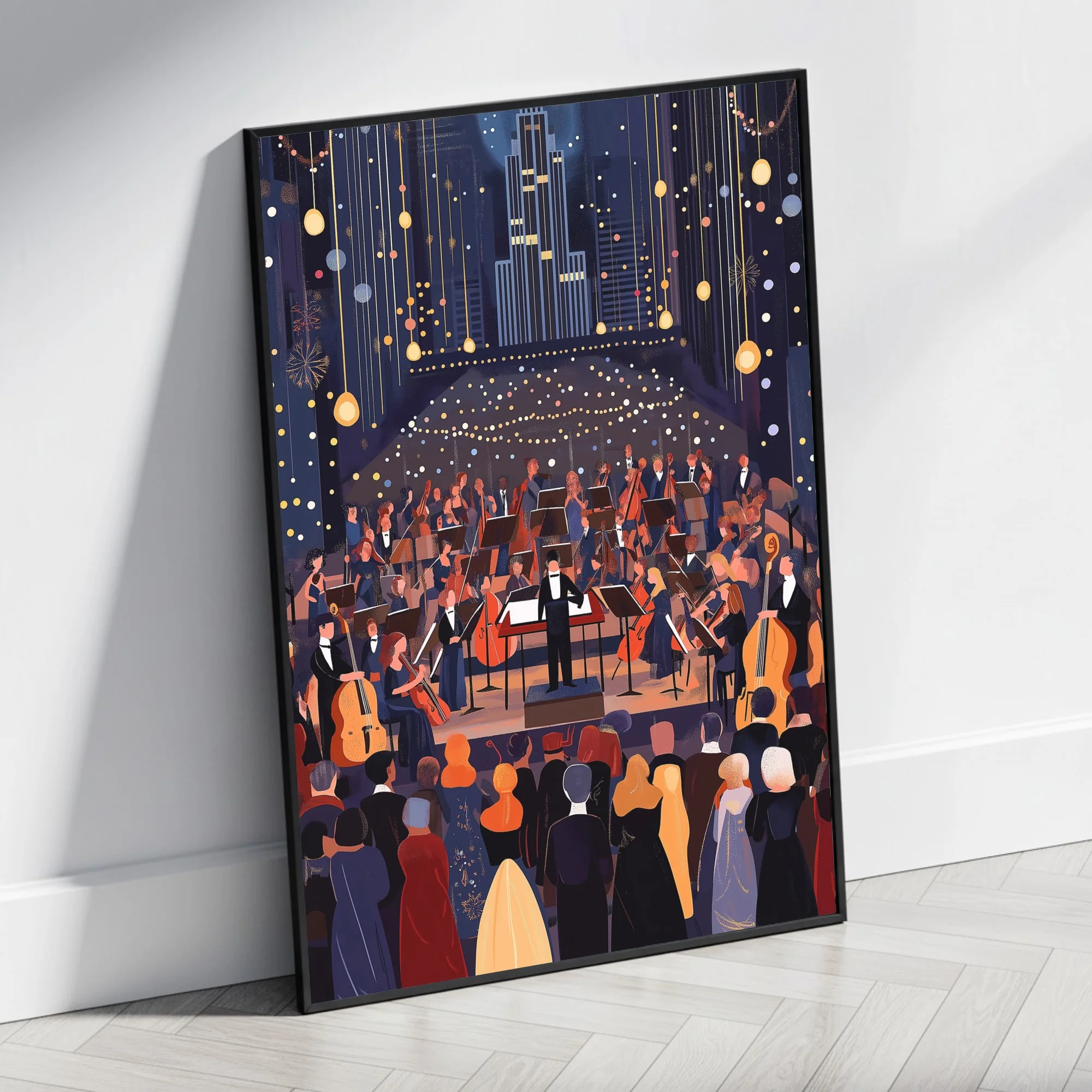 Majestic Nighttime Symphony | Classical Musicians Illustration - Image 4