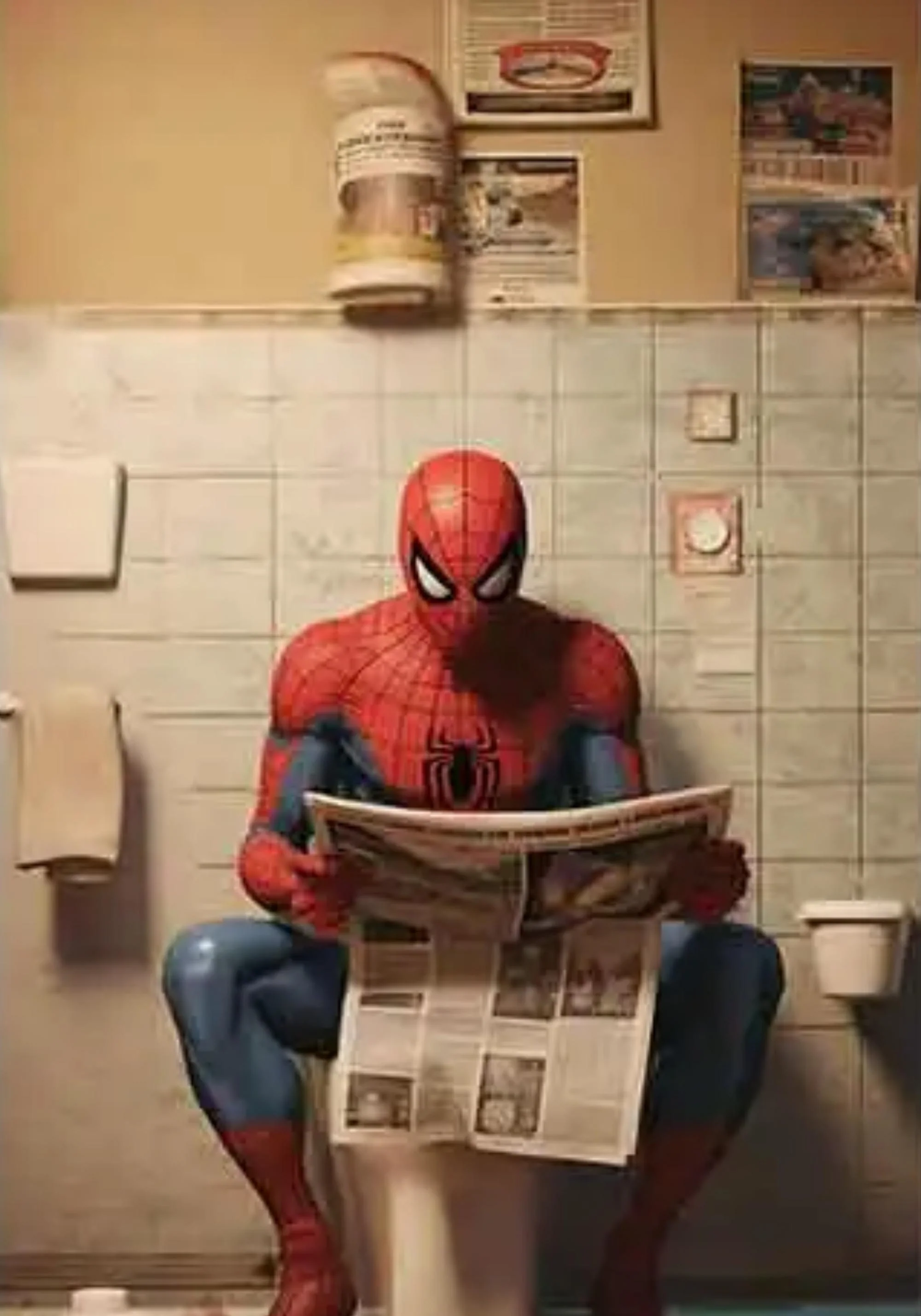 Marvel Superhero | Funny Spiderman Bathroom Art - Image 2