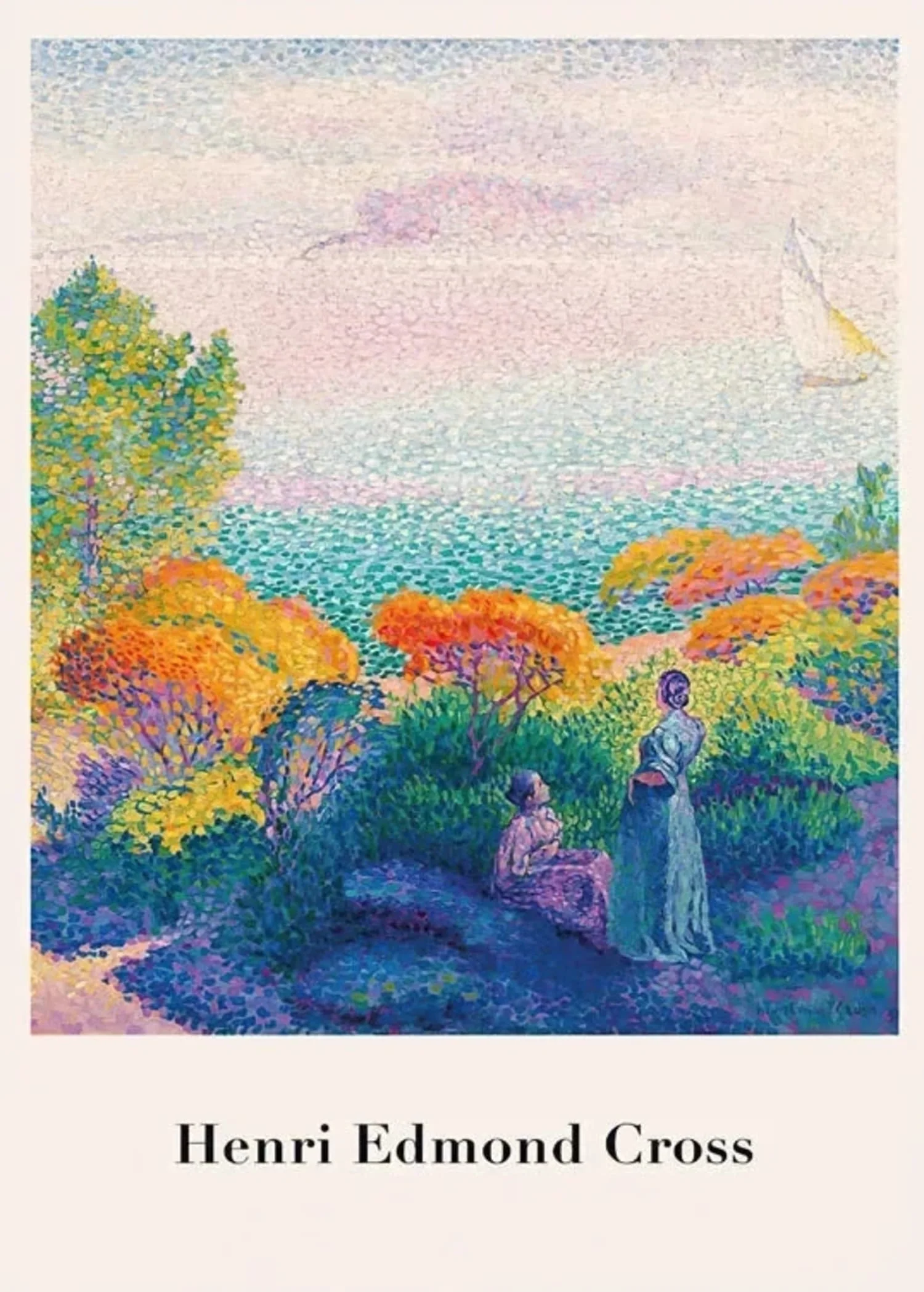 Henri Edmond Cross | Two Women by the Shore | Mediterranean Scene - Image 4