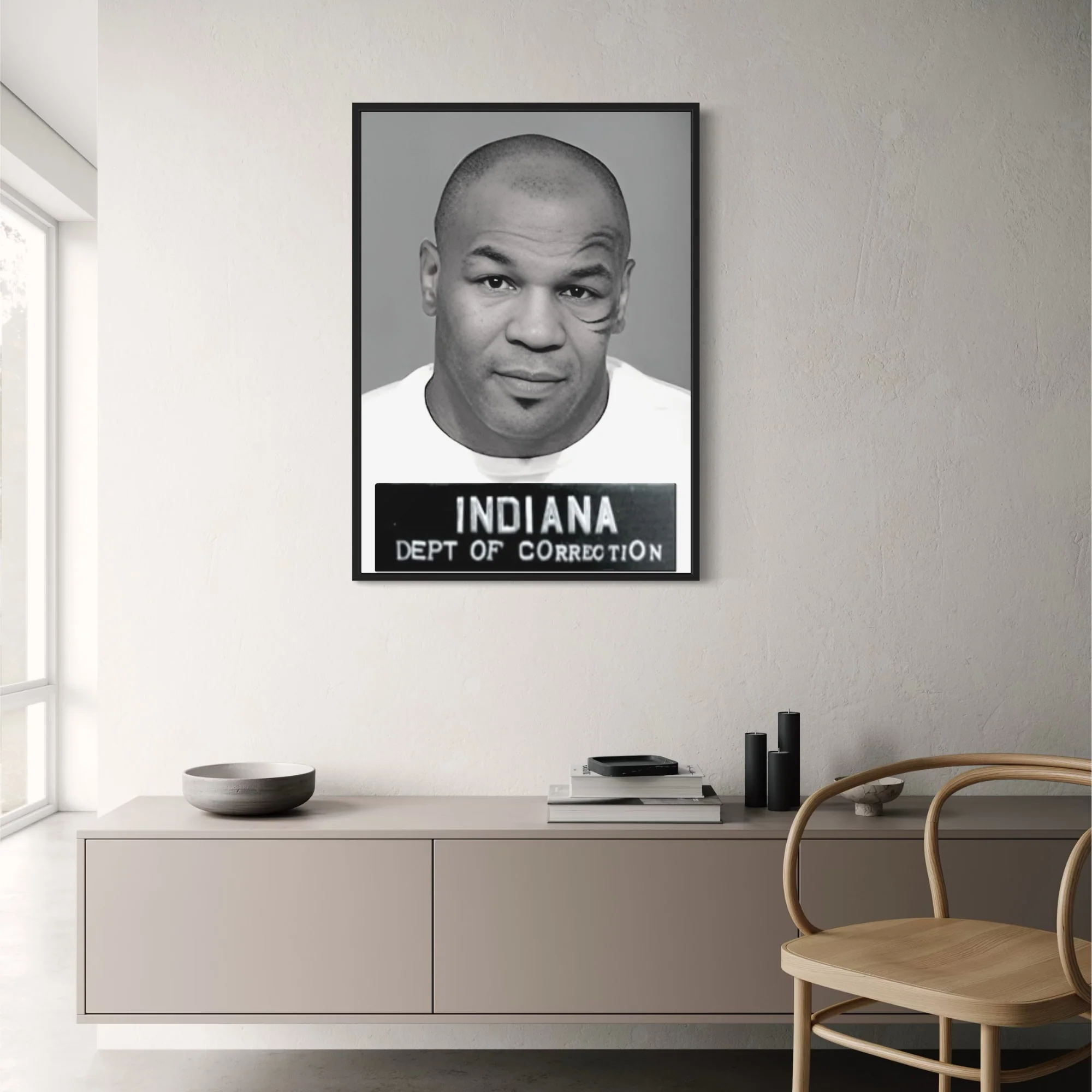 Mike Tyson Mugshot | Retro | Black & White Boxing Legend - Image 2
