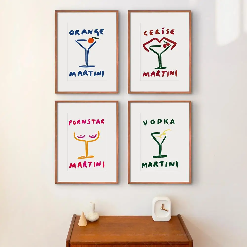 Cerise Martini | Minimalistic Cocktail Artwork - Image 2