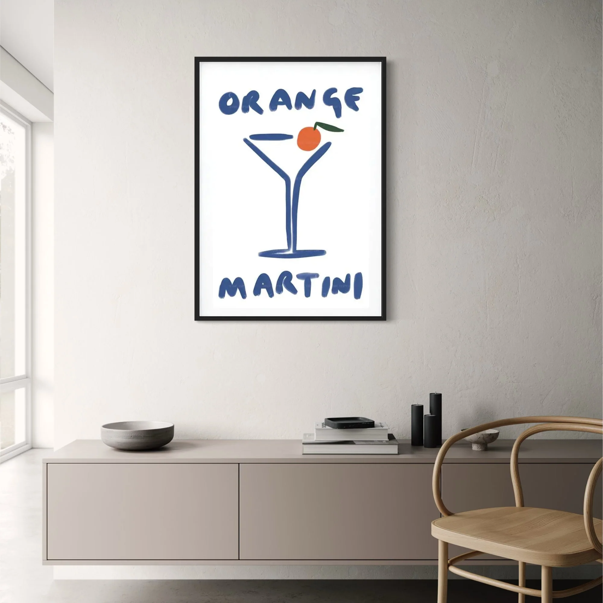 Minimalistic Orange Martini | Modern Art - Image 2