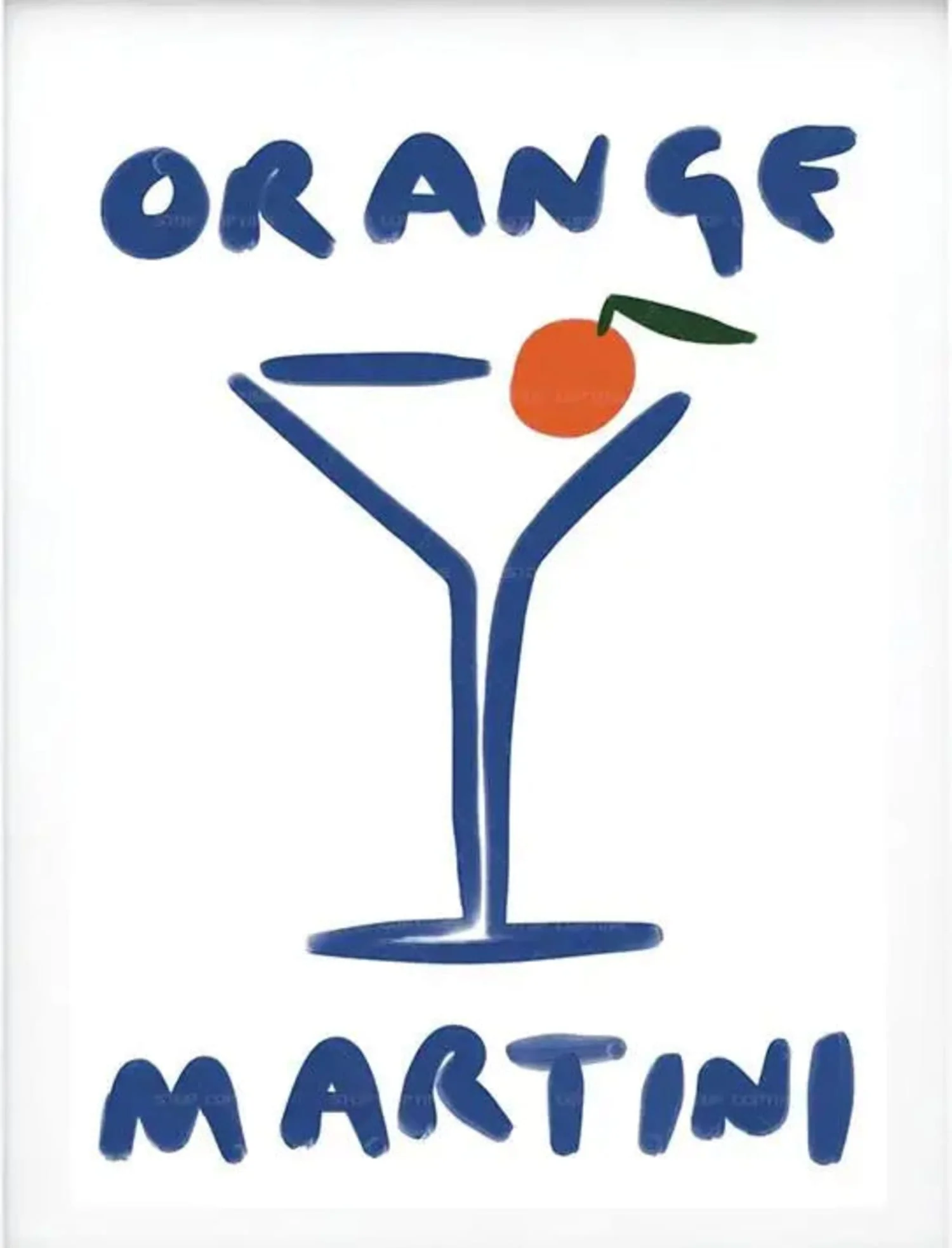 Minimalistic Orange Martini | Modern Art - Image 4