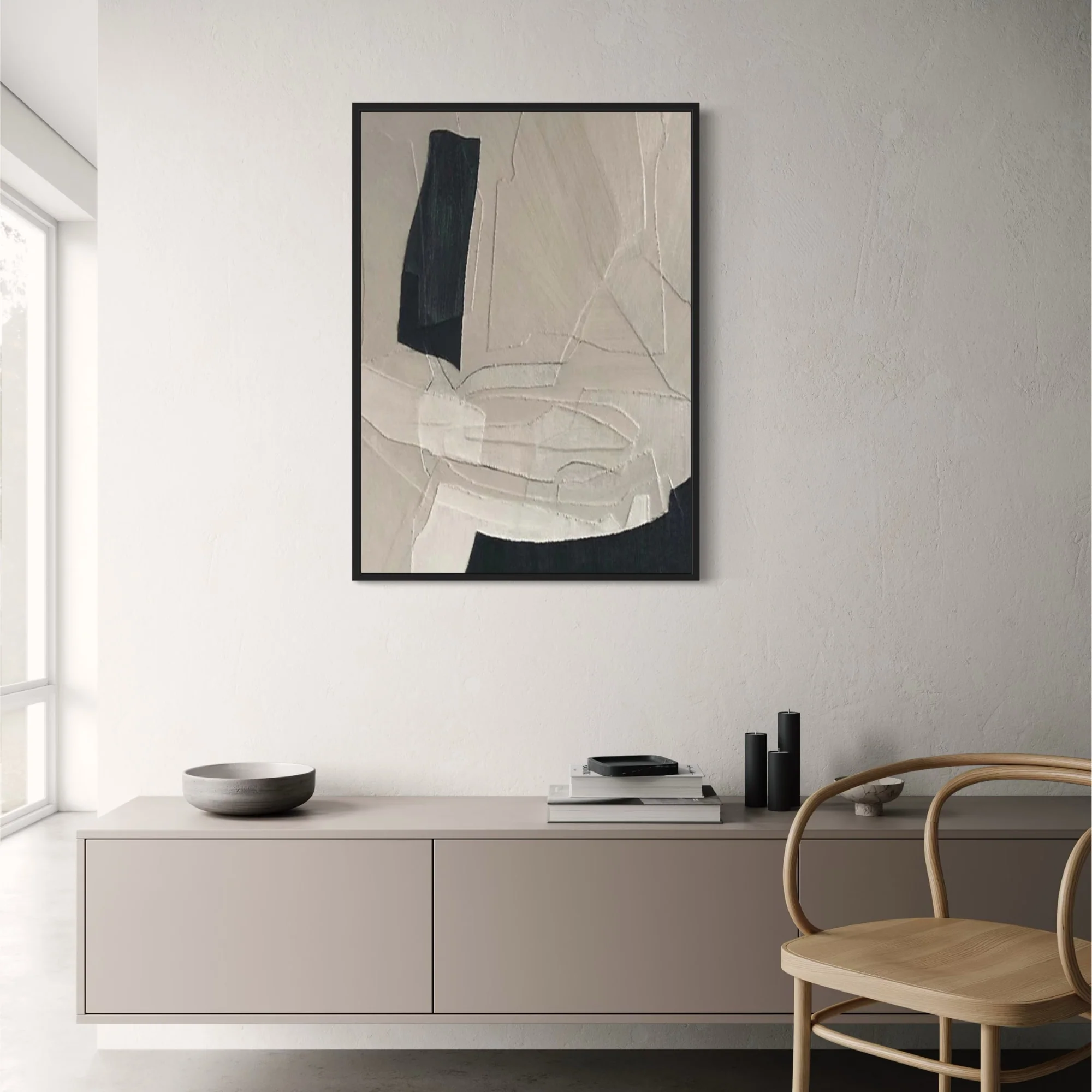 Negative Space Minimalist | Black & White Abstract - Image 2
