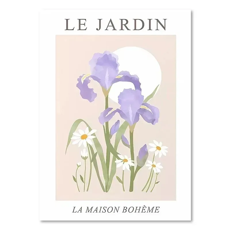 Les Fleurs | Purple Irises & White Daisies