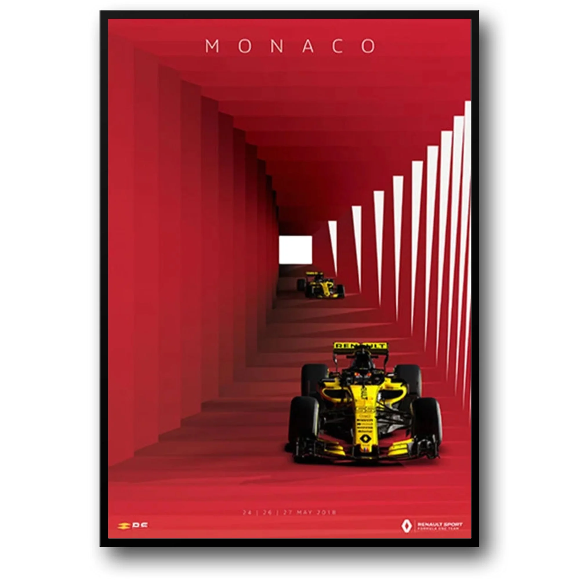 Monaco F1 | Minimalist Red Canvas