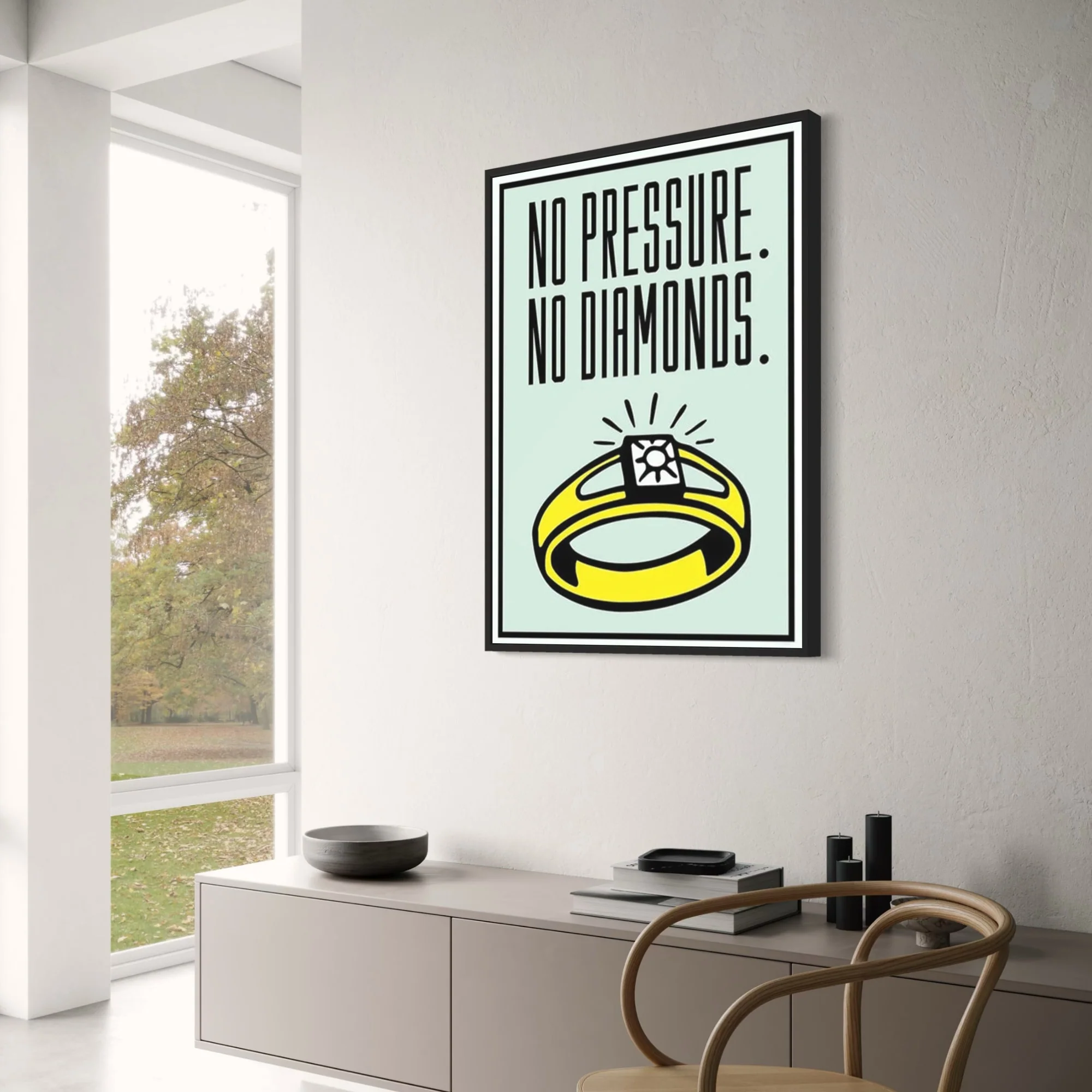 Monopoly Motivational Art | No Pressure No Diamonds - Image 3